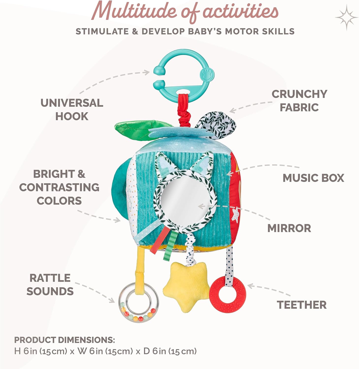 Thumbnail 4 de Sophie la Girafe Maxi Cube Sensoriel : un jeu d’éveil textile à accrocher à la poussette