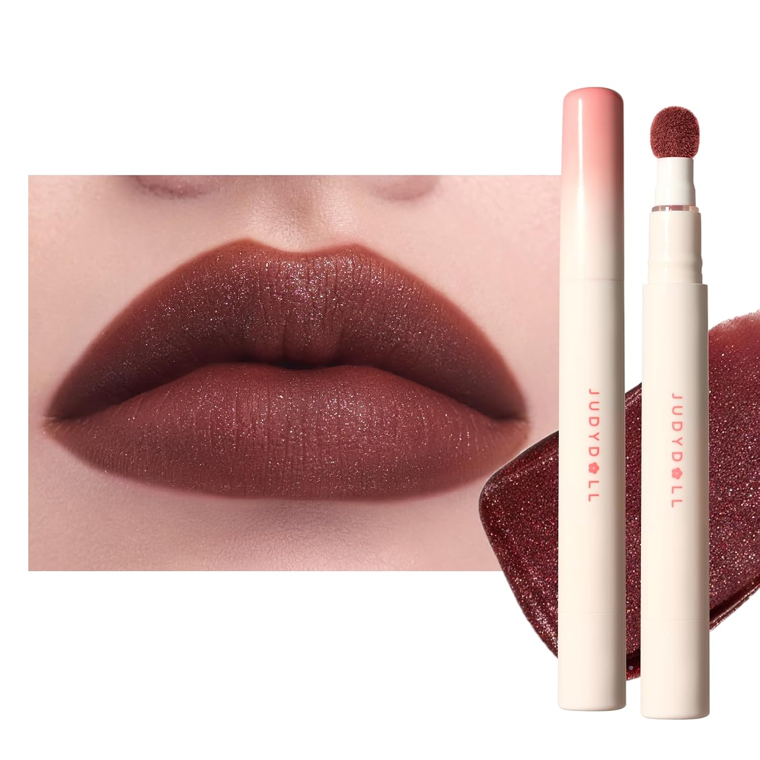 Detalle de JUDYDOLL G203 Coco Mocha Lipstick with Velvet Matte Finish and Subtle Shimmer