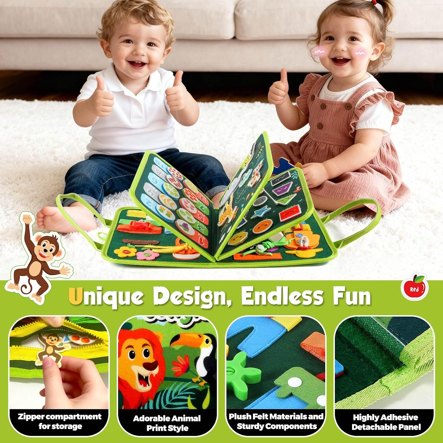 Thumbnail 2 de GOLIYEAN Toddler Busy Board: Montessori-Inspired Learning & Quiet Travel Activity Book