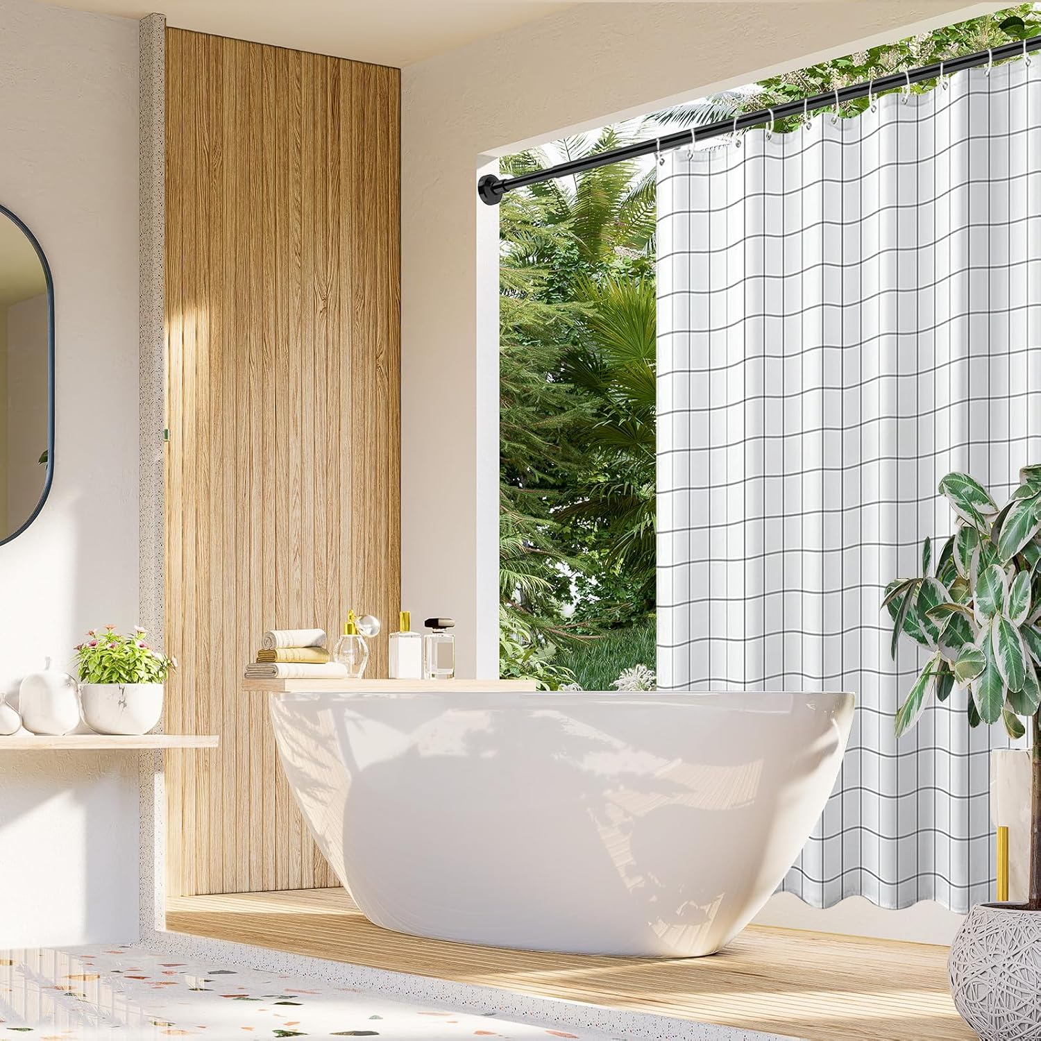 Thumbnail 5 de WELDUN Extendable Shower Curtain Rod 48–190 cm