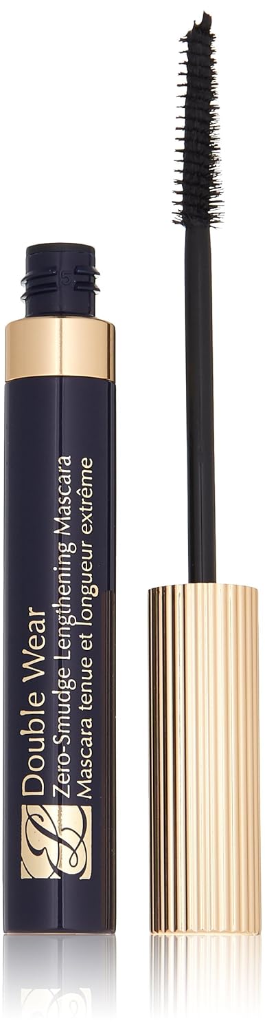 Detalle de Estee Lauder Double Wear Zero-Smudge Lengthening Mascara, 15 Hour Wear, Fragrance Free, Ophthalmologist Tested, Black, 0.22 oz