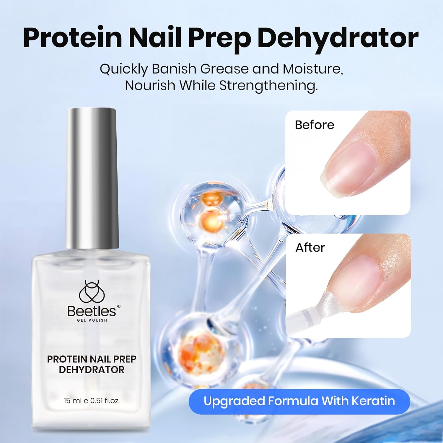 Detalle de Beetles Gel Base and Top Coat Kit with Dehydrator and Acid-Free Primer, 4 x 15 mL