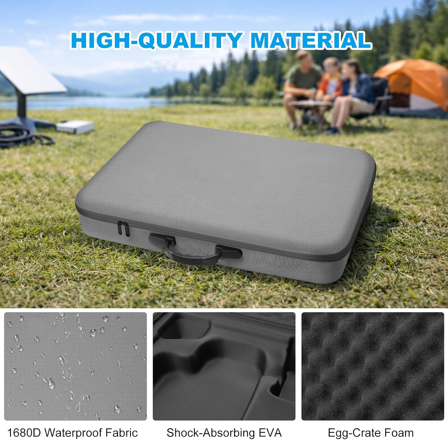 Detalle de Bsteciar Starlink Gen 3 Koffer – staubdichter Standardkoffer mit Innenaufteilung für Reisen & Outdoor (Grau)