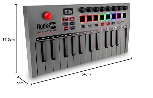 Thumbnail 7 de RockJam Go 25 Key: controller MIDI Bluetooth USB con 8 drum pad retroilluminati e 8 knob