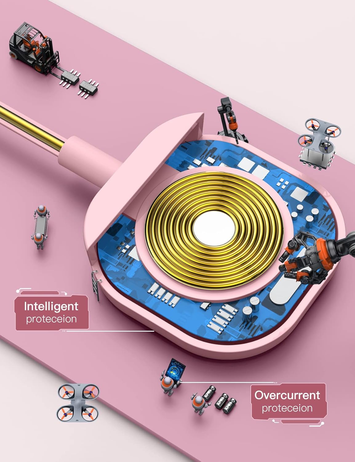 Thumbnail 5 de Fuvoki Charger for Apple Watch (iWatch) – 0.5m Magnetic Fast Charging Cable, 1.6ft, 5V/2A, Pink