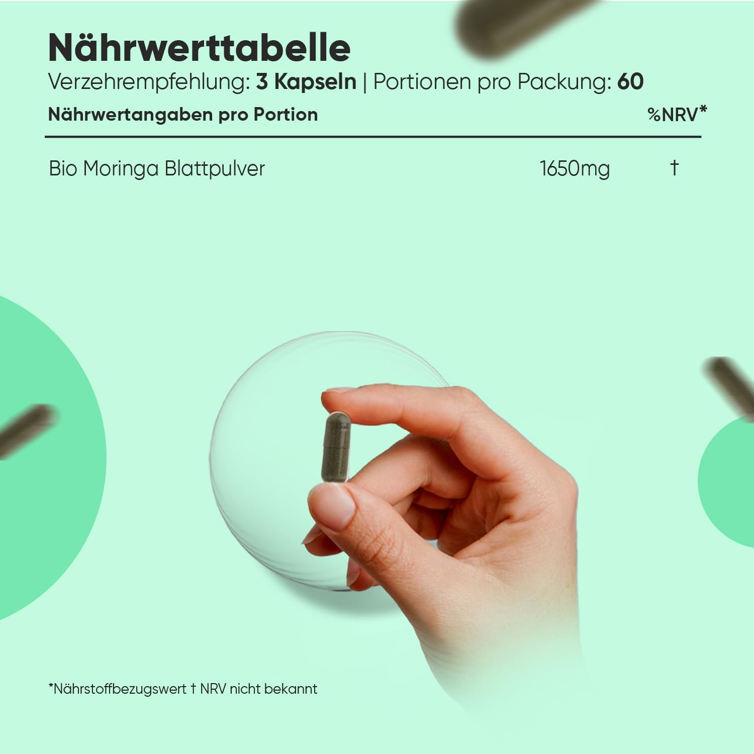 Thumbnail 2 de Bio Moringa Kapseln von WeightWorld – 180 vegane Kapseln mit 1650 mg Moringa täglich (3 Kapseln)