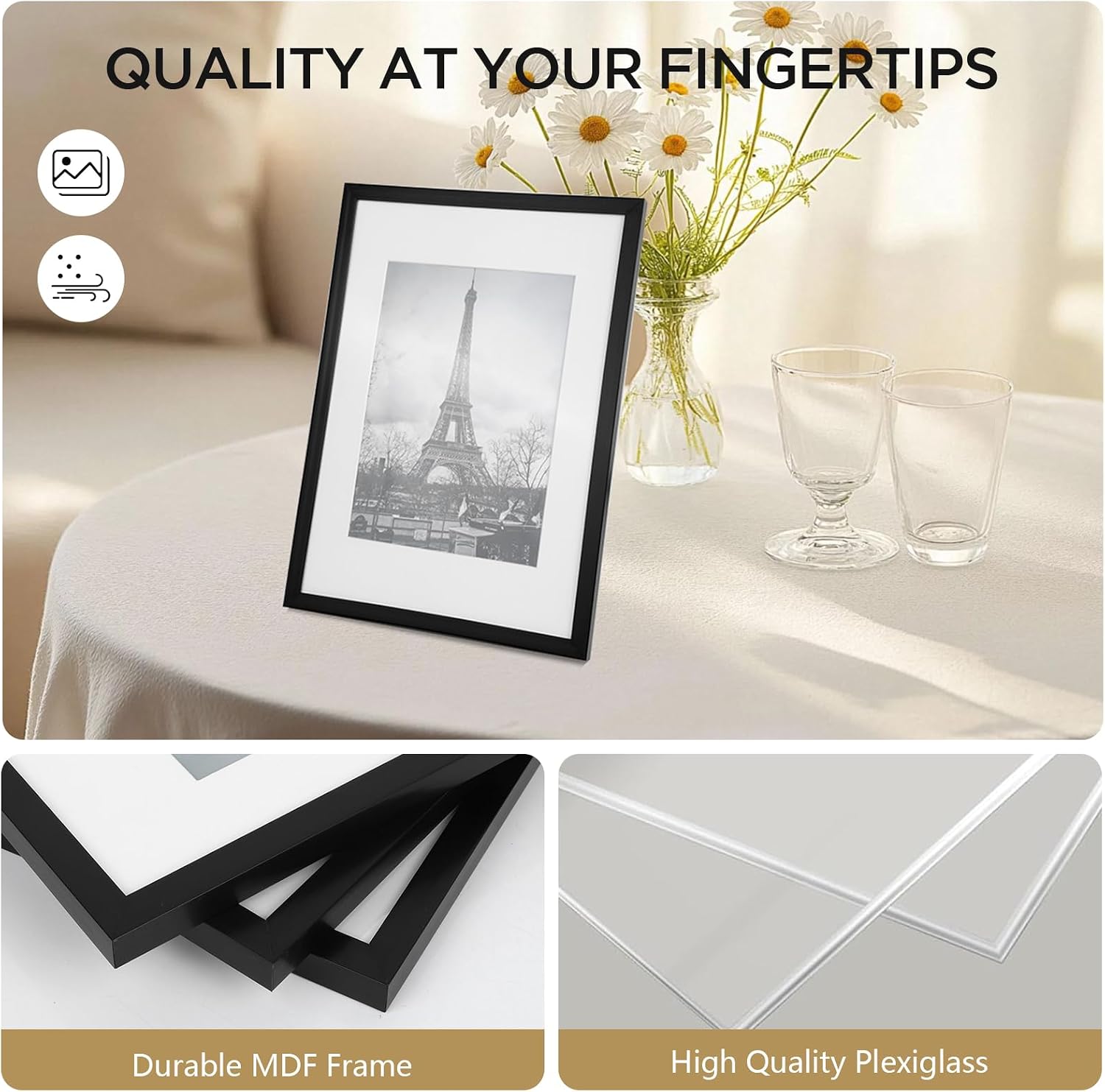 Detalle 1 de Cozary Cadre Photo 21x29.7 noir Lot de 3