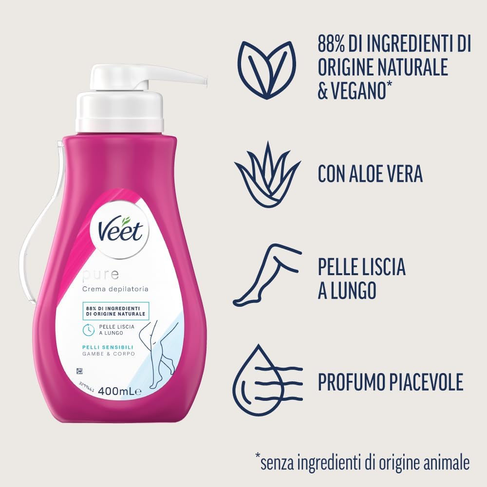Detalle 2 de Veet Pure crema depilatoria 400 ml