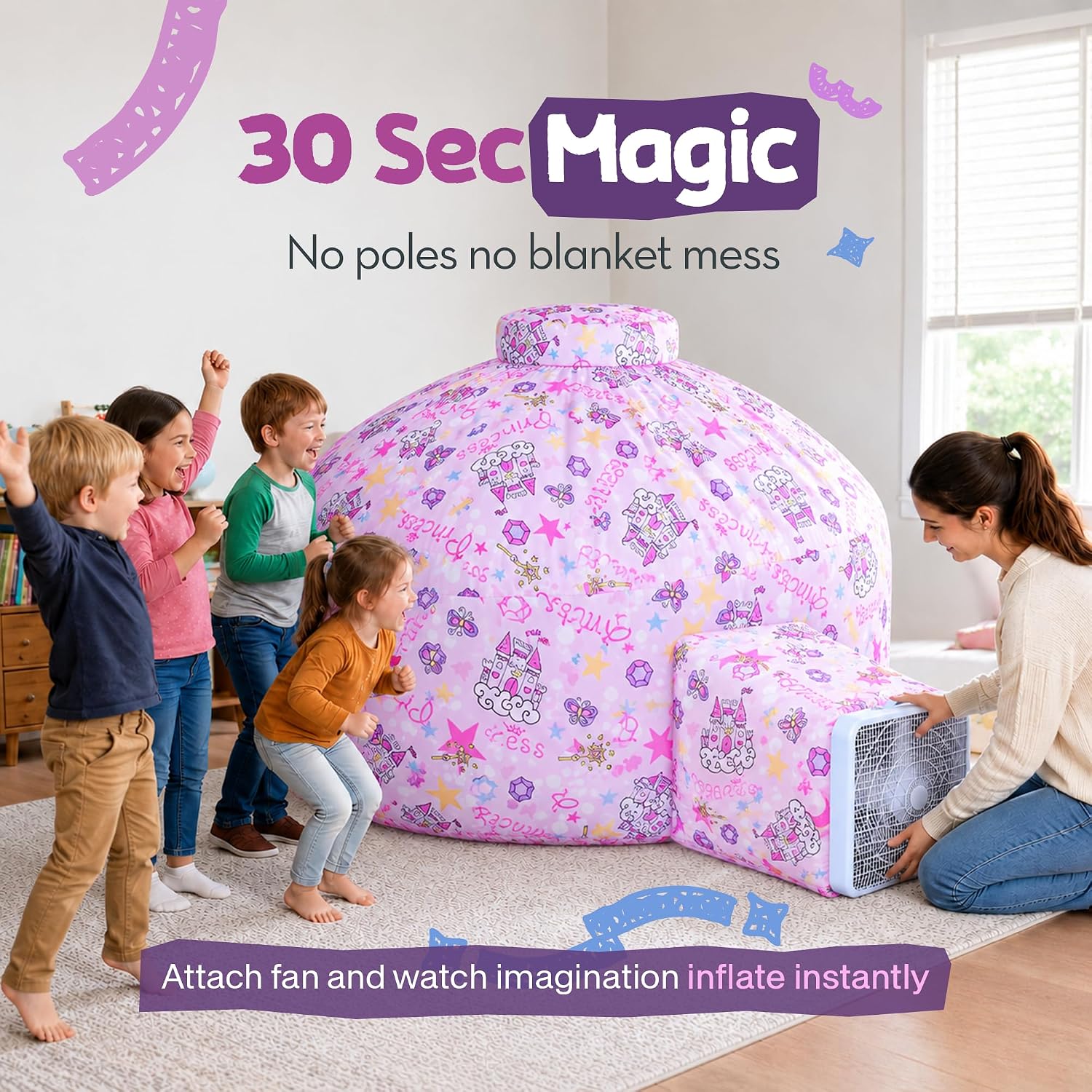 Thumbnail 6 de Skywin SW-236-ATPNF Princess Fort Indoor Play Tent, 77 x 50 in