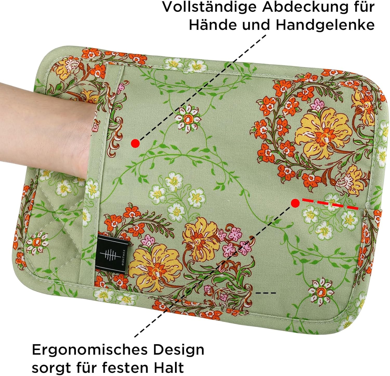 Thumbnail 5 de Topflappen-Set aus Baumwolle – hitzebeständige Ofentopflappen & Topflappen, 200 °C Schutz, rutschfest