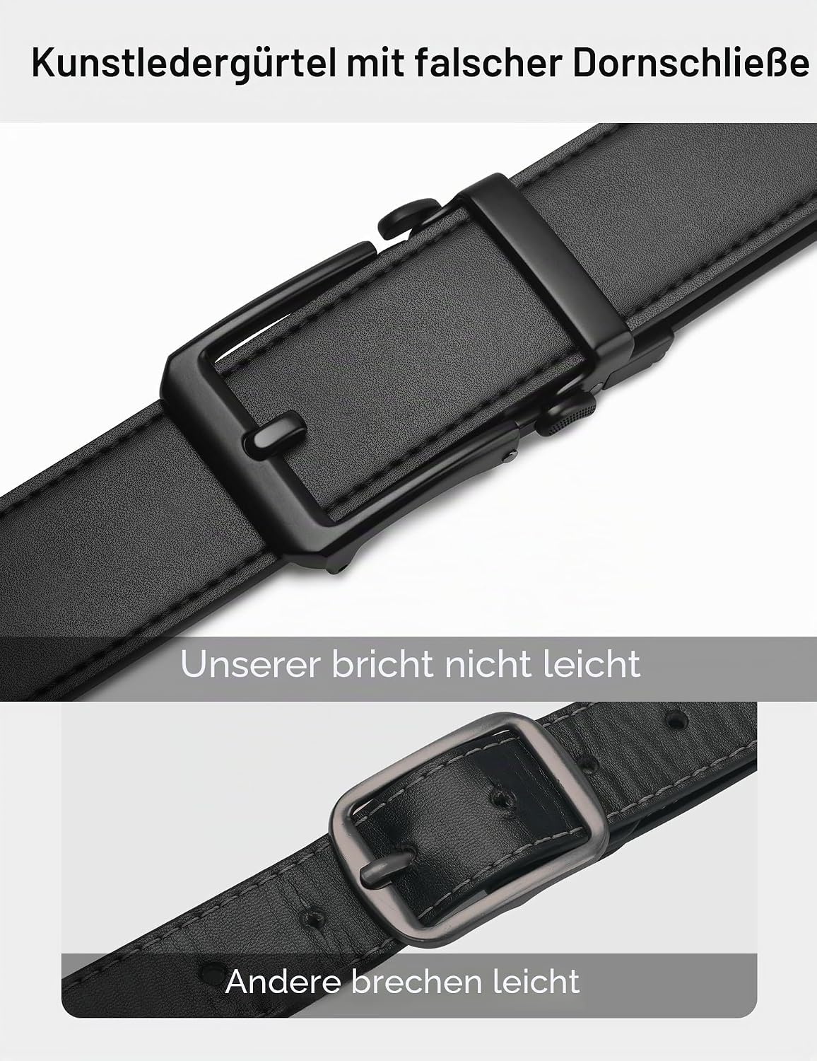Thumbnail 6 de JUKMO Leder-Ratschengürtel 1,5" (38 mm) für Männer im Geschenkkarton