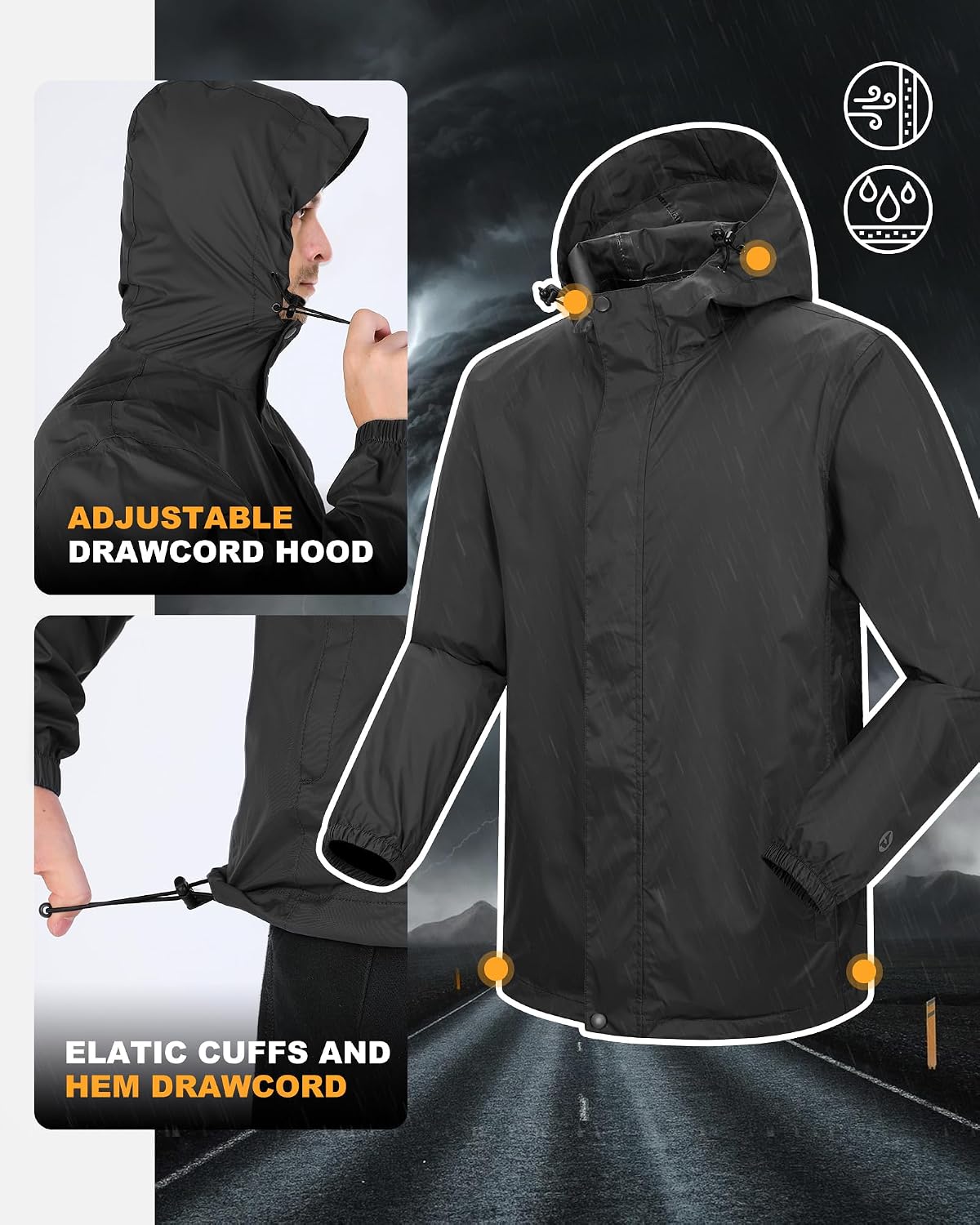 Detalle 1 de Outdoor Ventures Regenanzug mit 5000 mm Wasserdichtheit