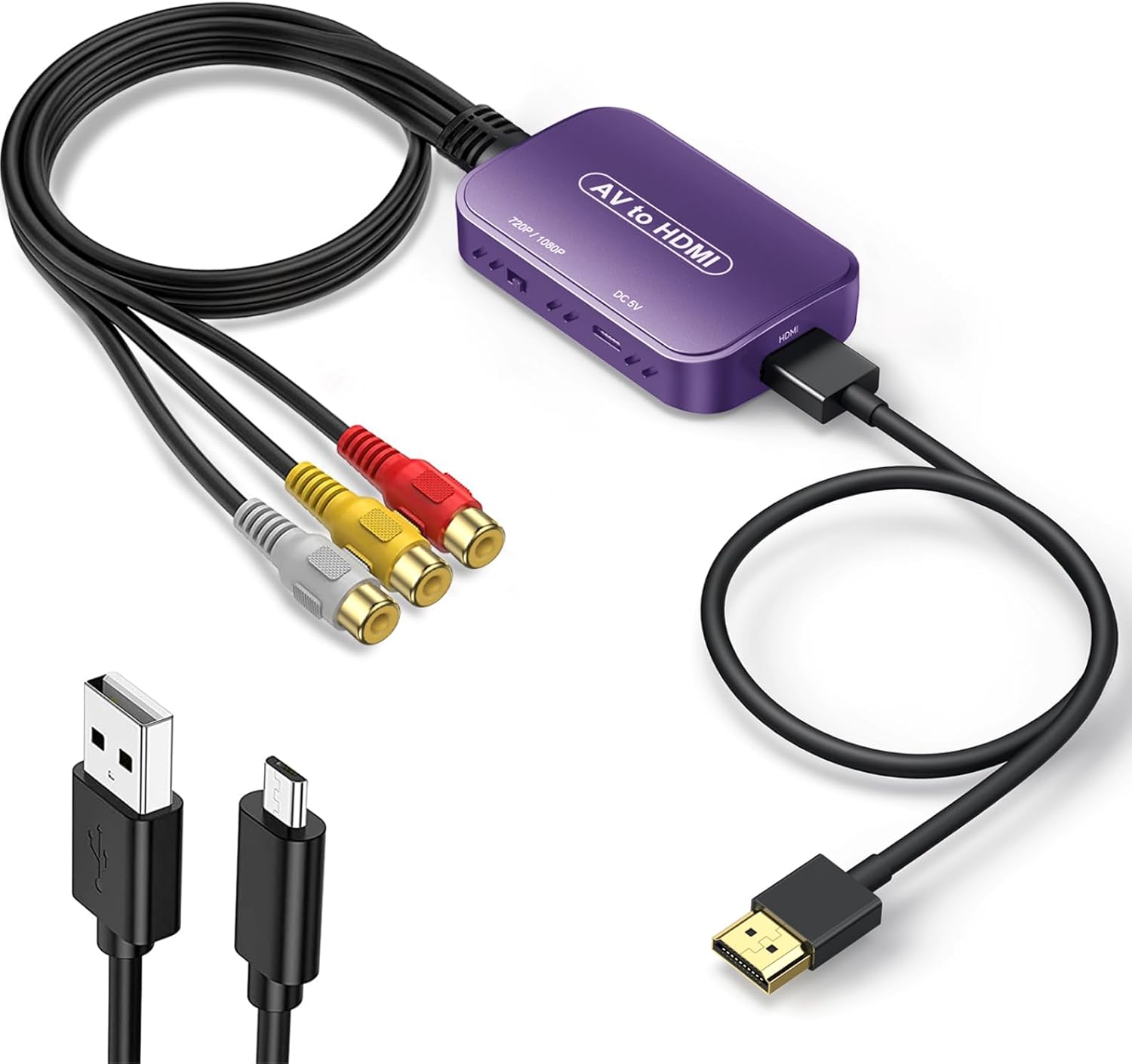 Thumbnail 5 de Viagkiki RCA to HDMI Composite AV Converter (Pink) – Chromecast Ready with HDMI Cable Included