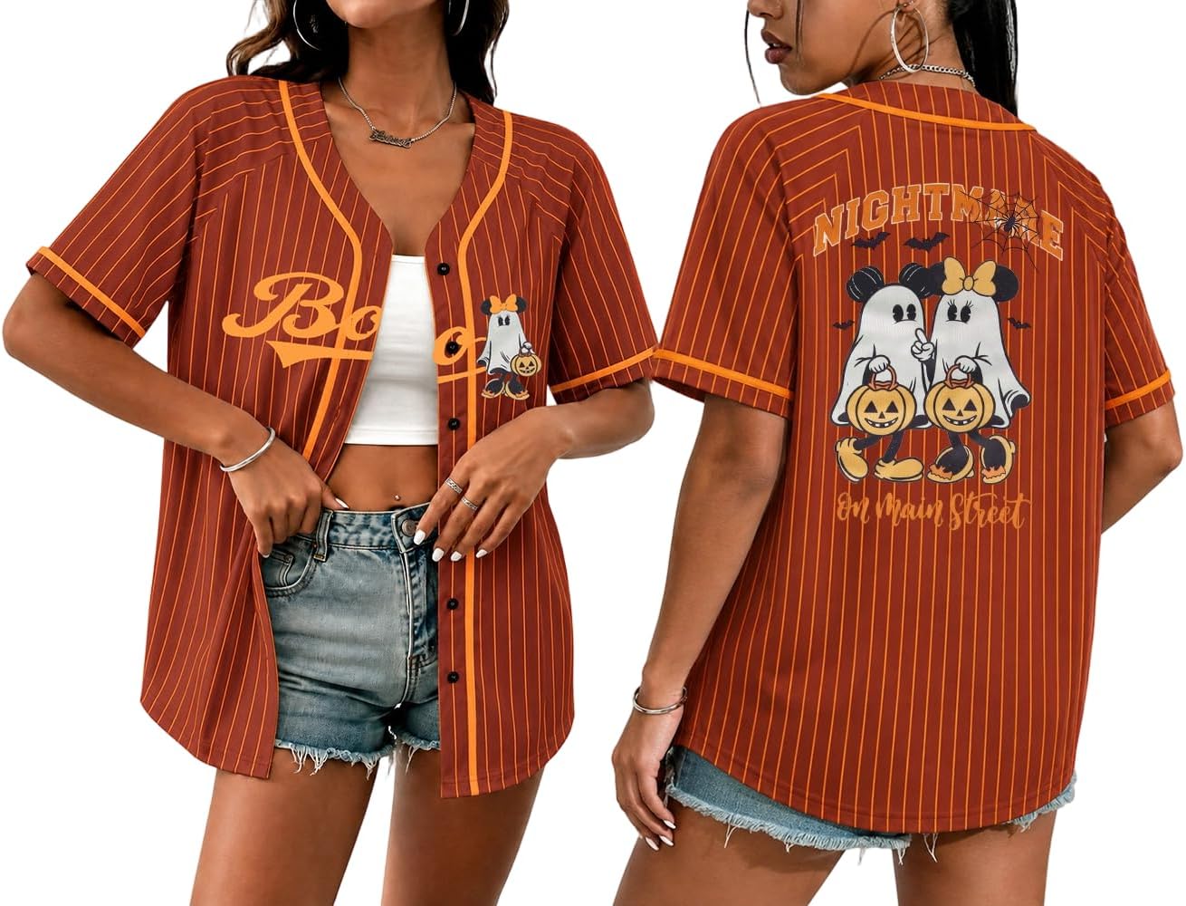 Detalle de Women's Halloween Baseball Jersey in 100% Polyester