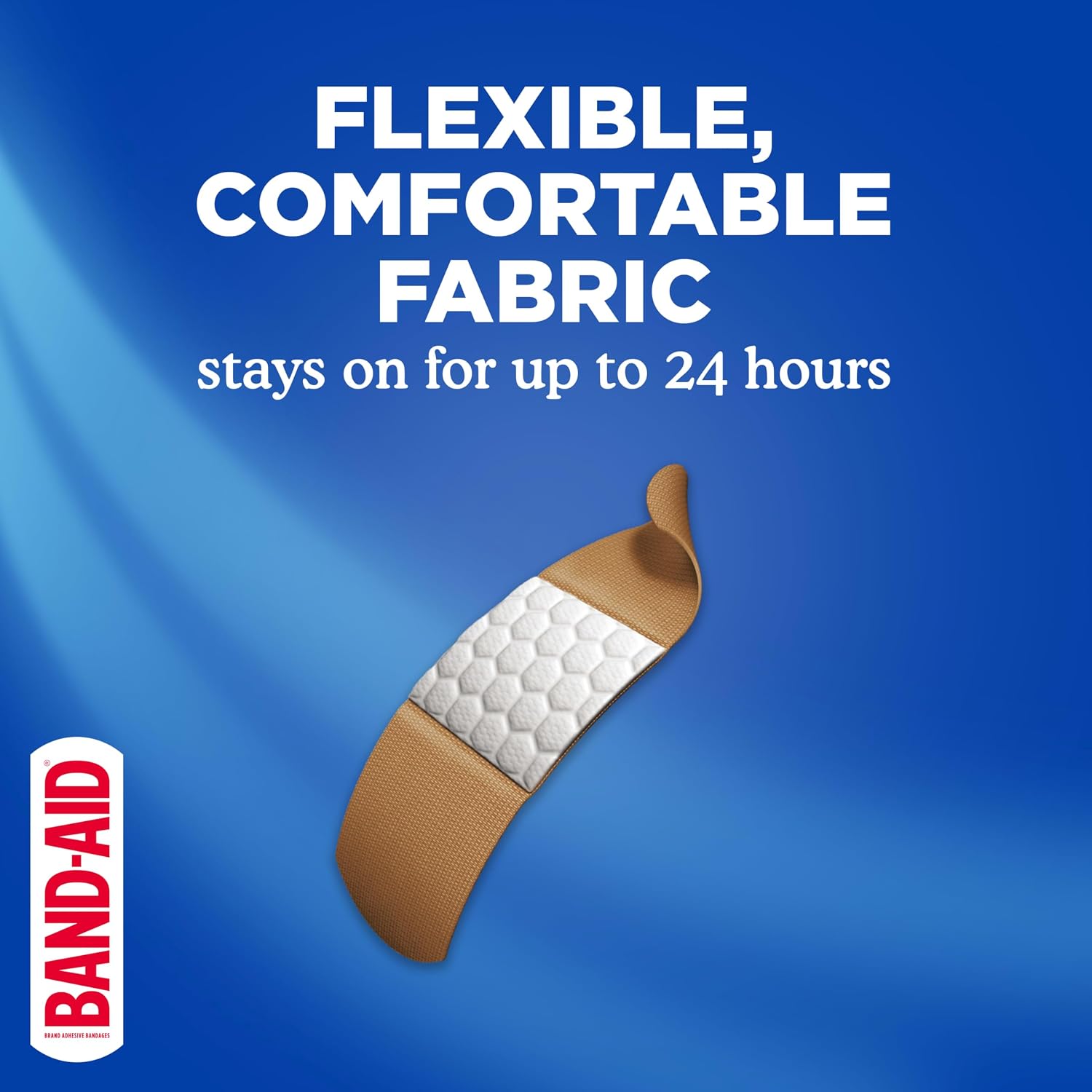 Detalle de BAND-AID Brand Flexible Fabric Adhesive Bandages Twin Pack (Memory-Weave Comfort Pads, 2 x 100 Count)