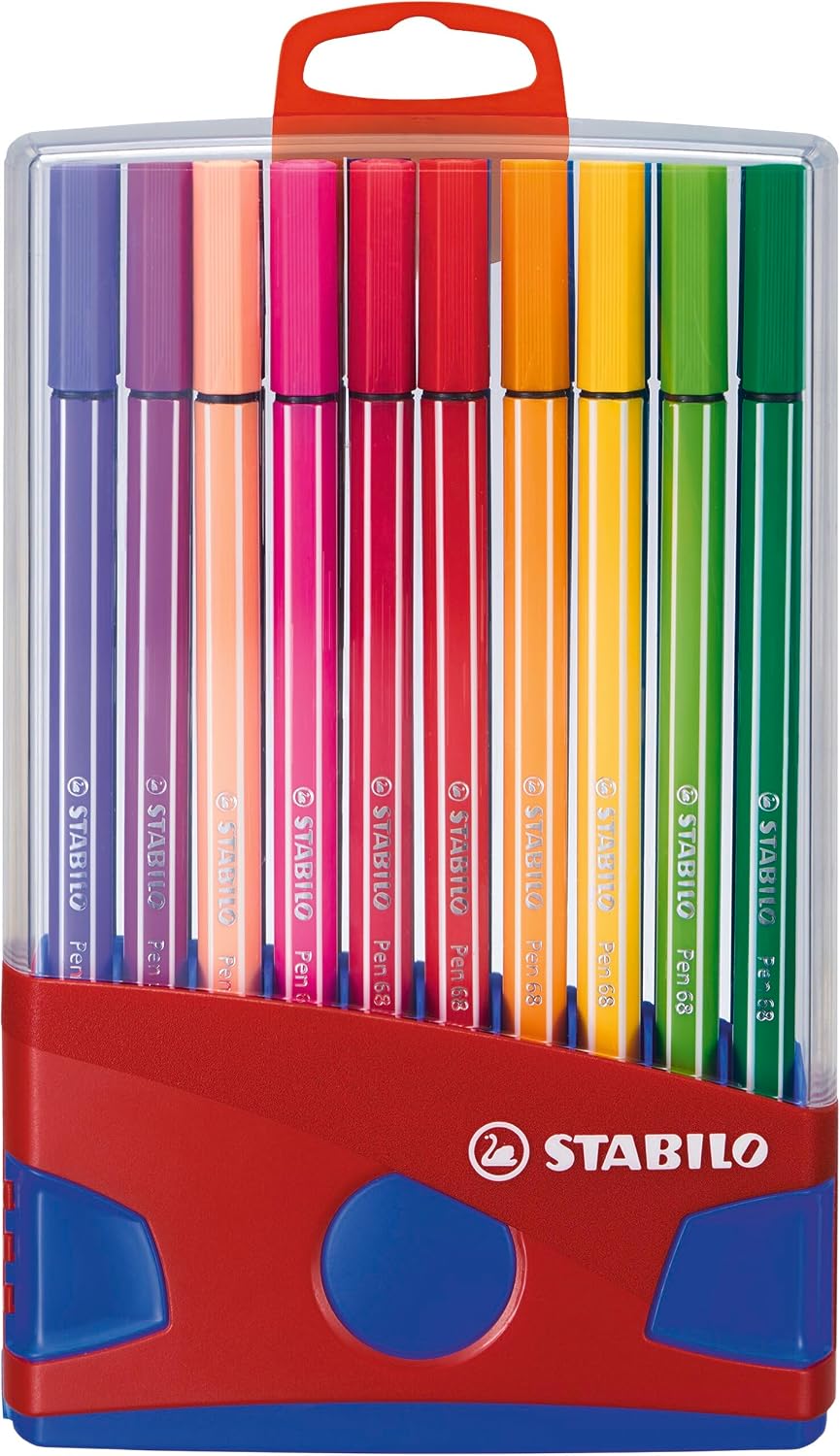 Thumbnail 2 de STABILO 6820-031 Pen 68 ColorParade rouge x20 – Feutres à dessin pointe moyenne avec attache