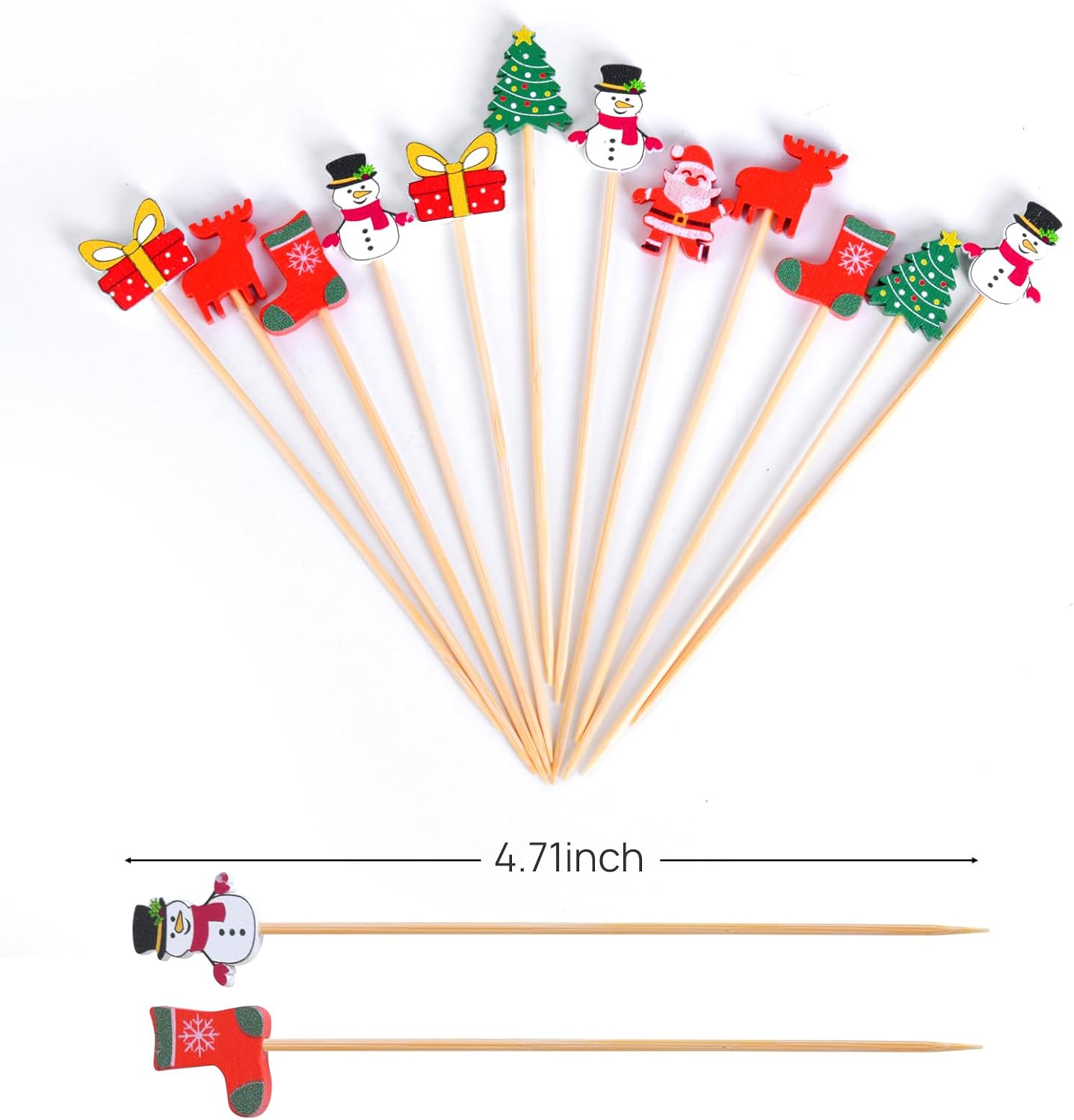 Detalle de JtmyAota Bamboo Cocktail Picks, 4.7-Inch