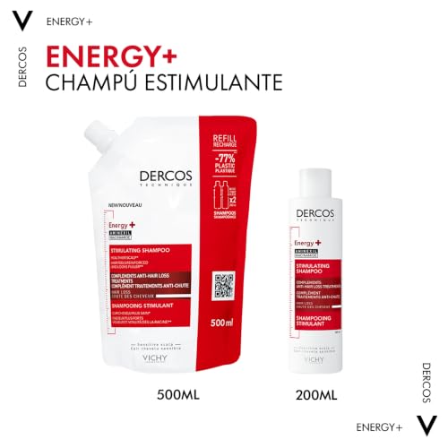 Detalle 2 de Vichy Dercos Energy+ Champú estimulante anti-caída con Aminexil – 500 ml (envase sostenible)