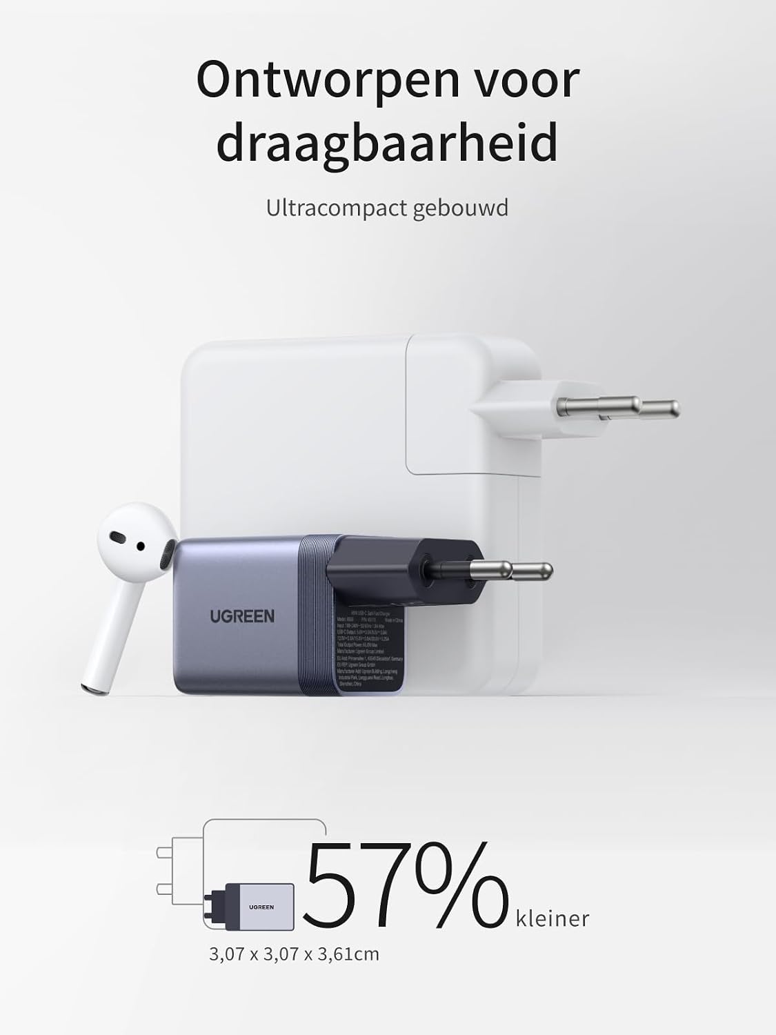 Thumbnail 1 de UGREEN Nexode Air 45W USB-C-oplader, compacte GaN-snellader voor onderweg