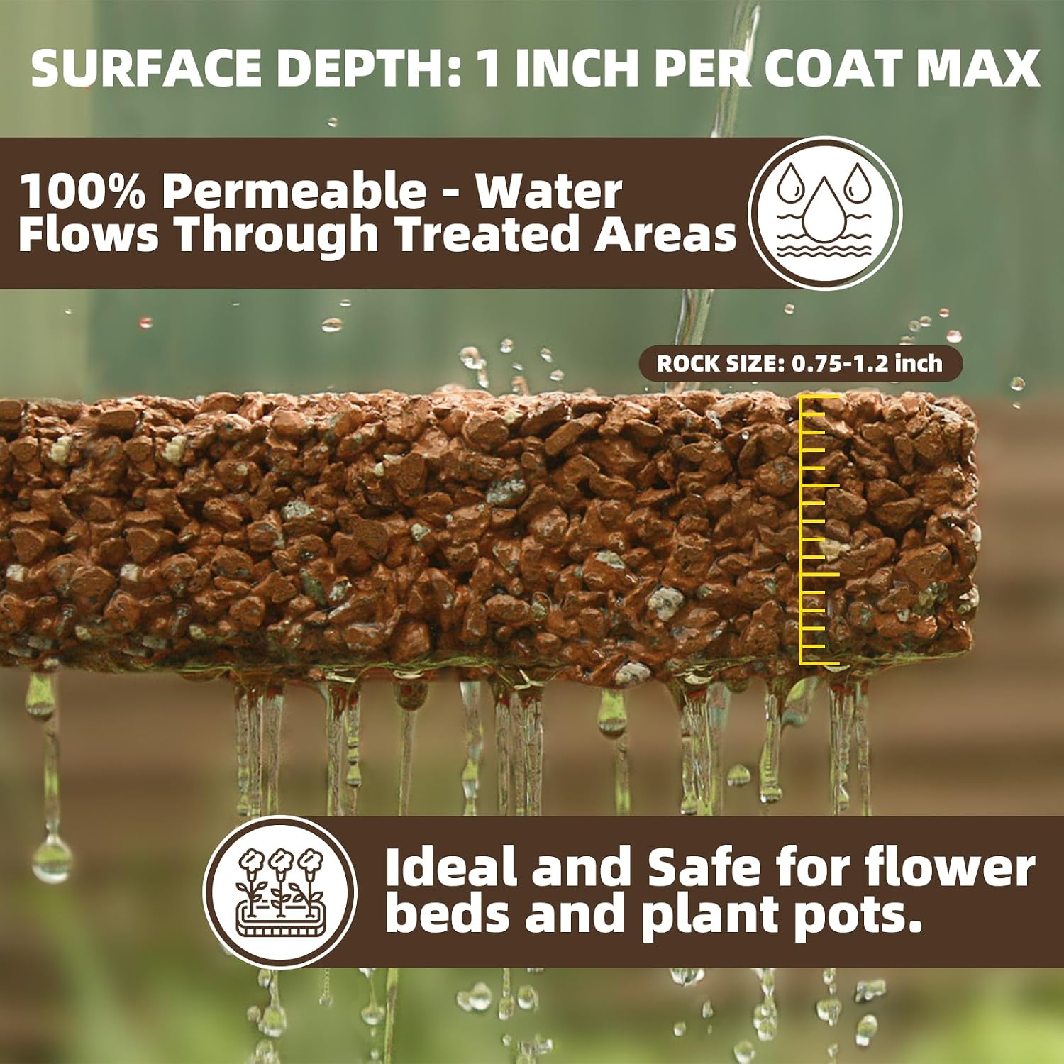 Detalle de Shabebe Rock Glue for Landscaping, 1-Gallon Gravel and Mulch Binder