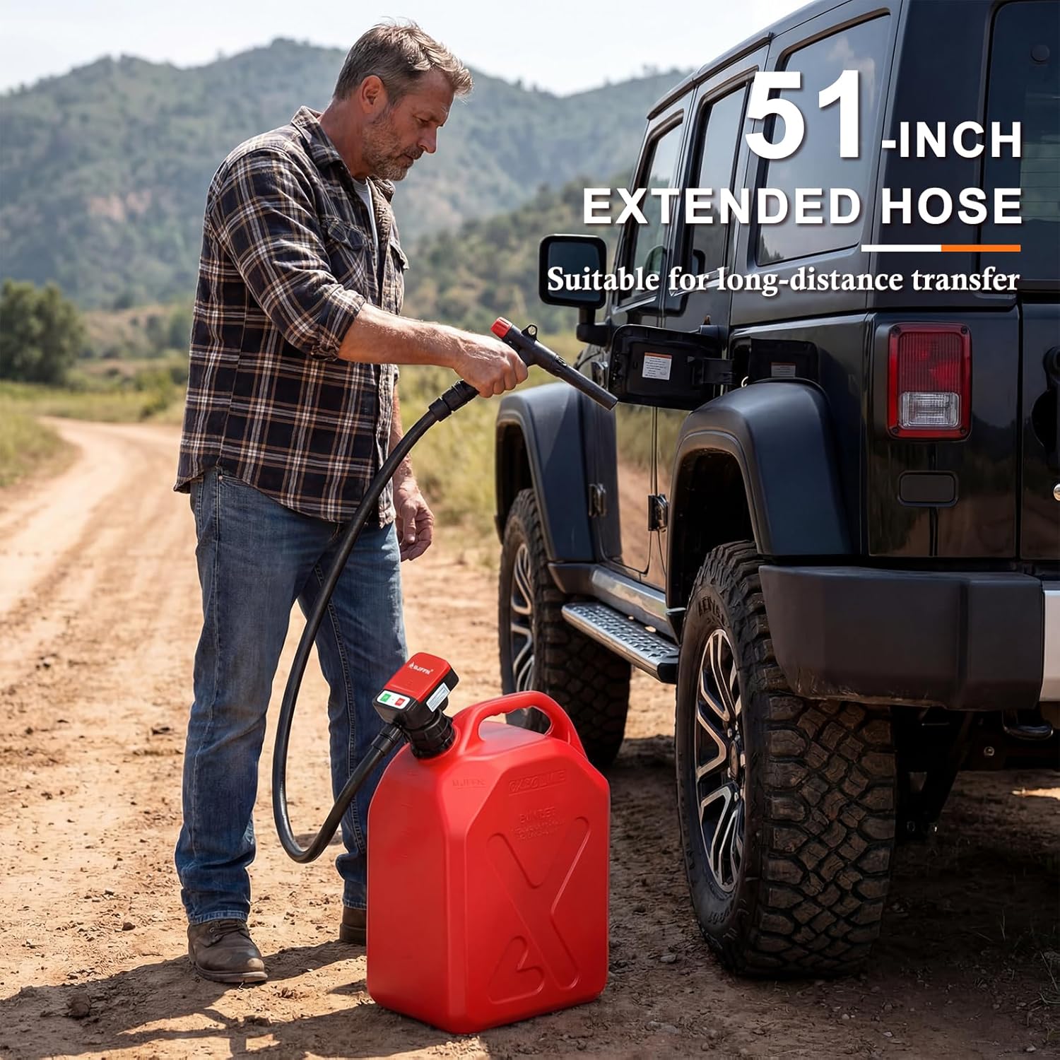 Thumbnail 6 de Portable Gas Can Fuel Pump with 3.2 GPM Flow Rate and 51-inch Vinyl Hose