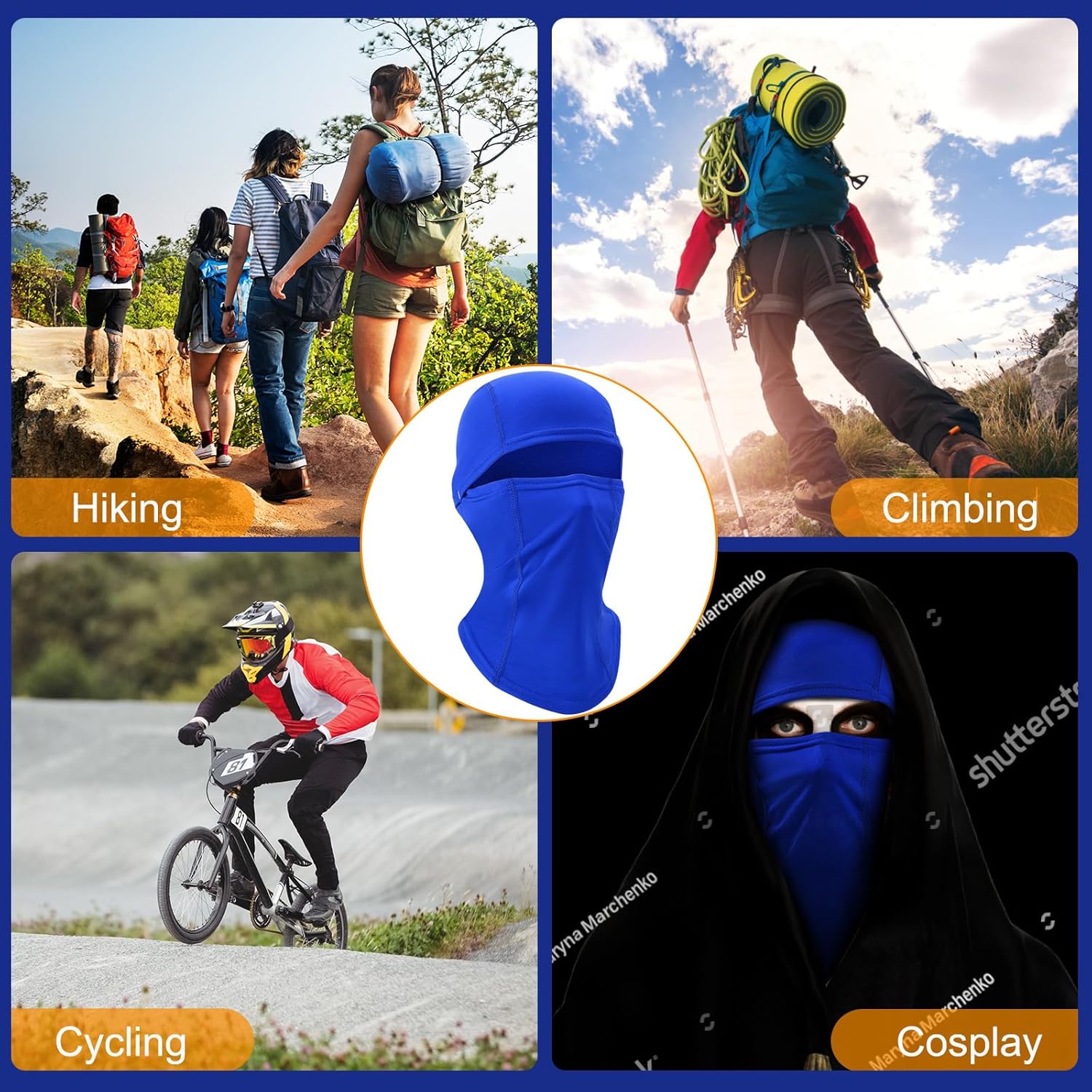 Detalle de Beehow Balaclava Ski Masks Cover: warmer windproof neck scarf face mask for cold weather