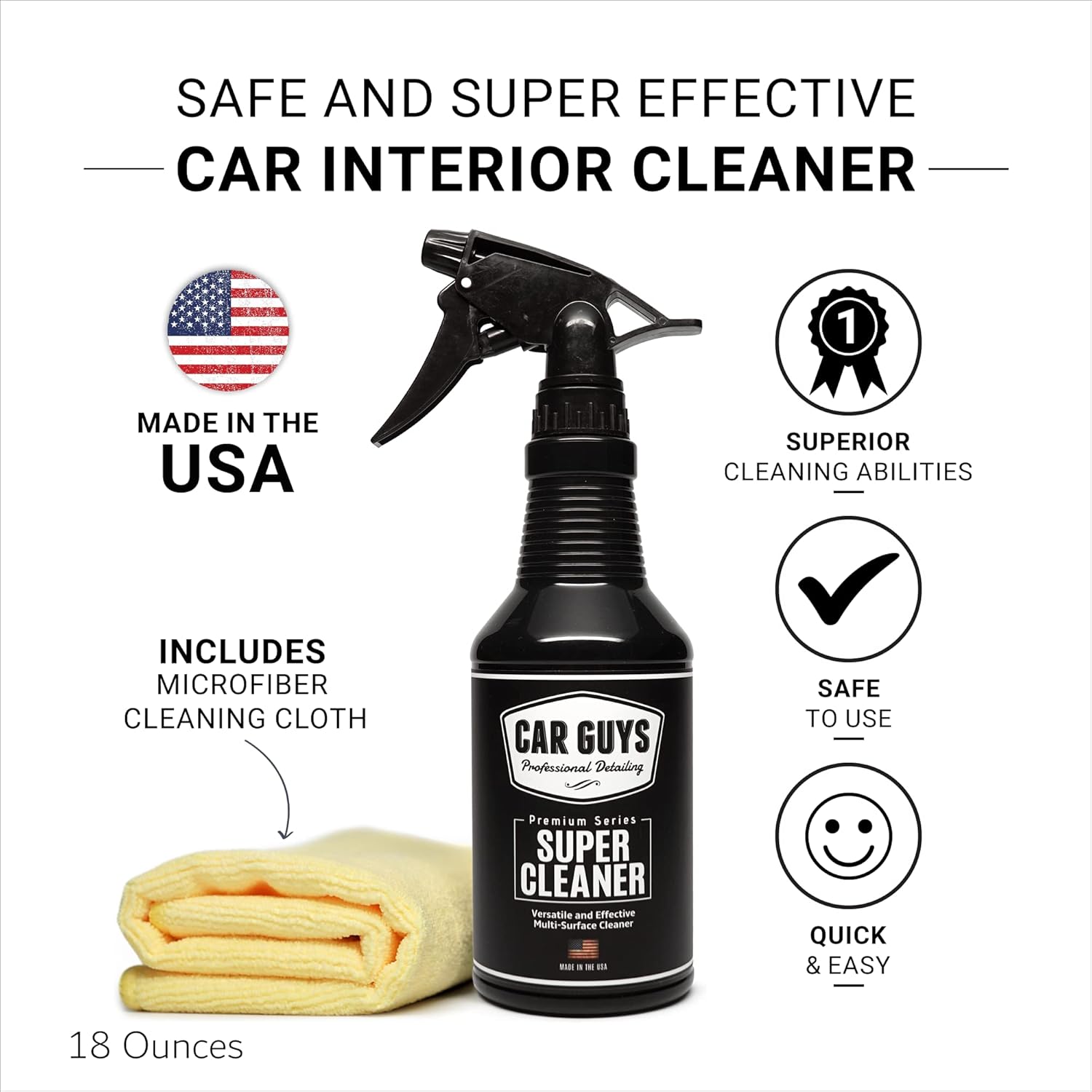 Thumbnail 2 de CAR GUYS Super Cleaner 18 Oz Interior & Multi-Surface Stain Remover Kit with Microfiber Towel
