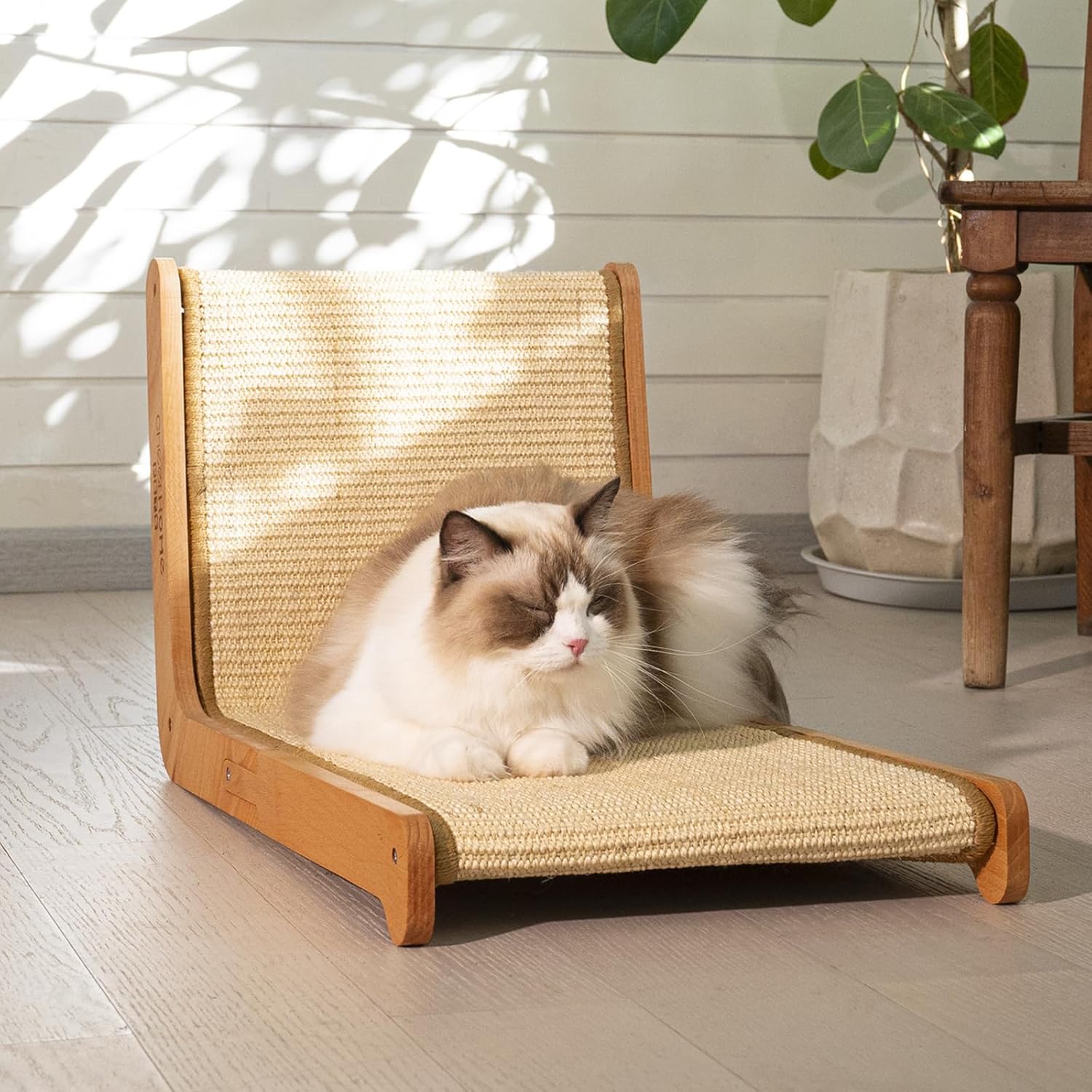 Thumbnail 6 de CheerPals L-Shaped Sisal Cat Scratcher – 105° Ergonomic Design, Solid Beech Wood & Sisal Pad