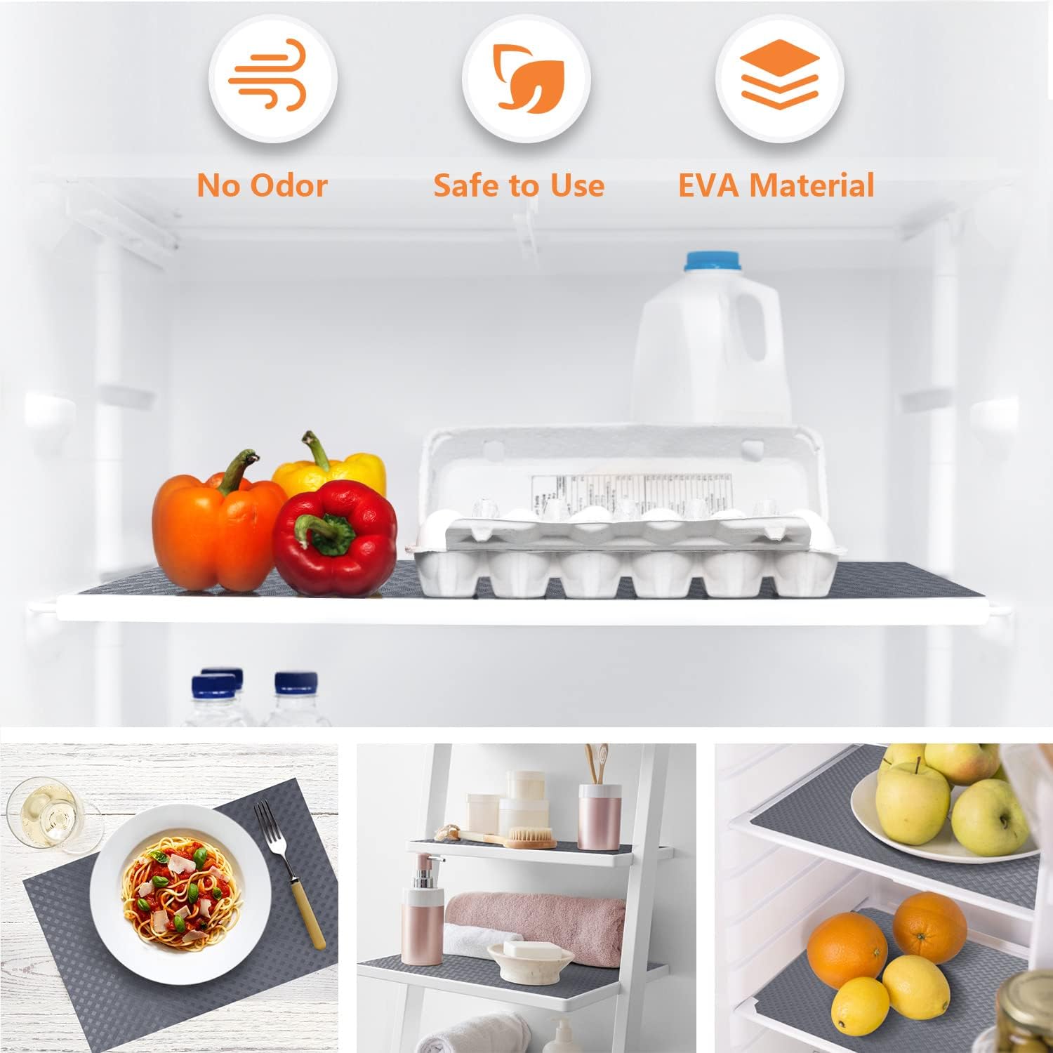 Thumbnail 4 de Shelf Liners for Kitchen Cabinets and Refrigerator Liners (Gray, EVA, 23.6 x 157.4 inches)