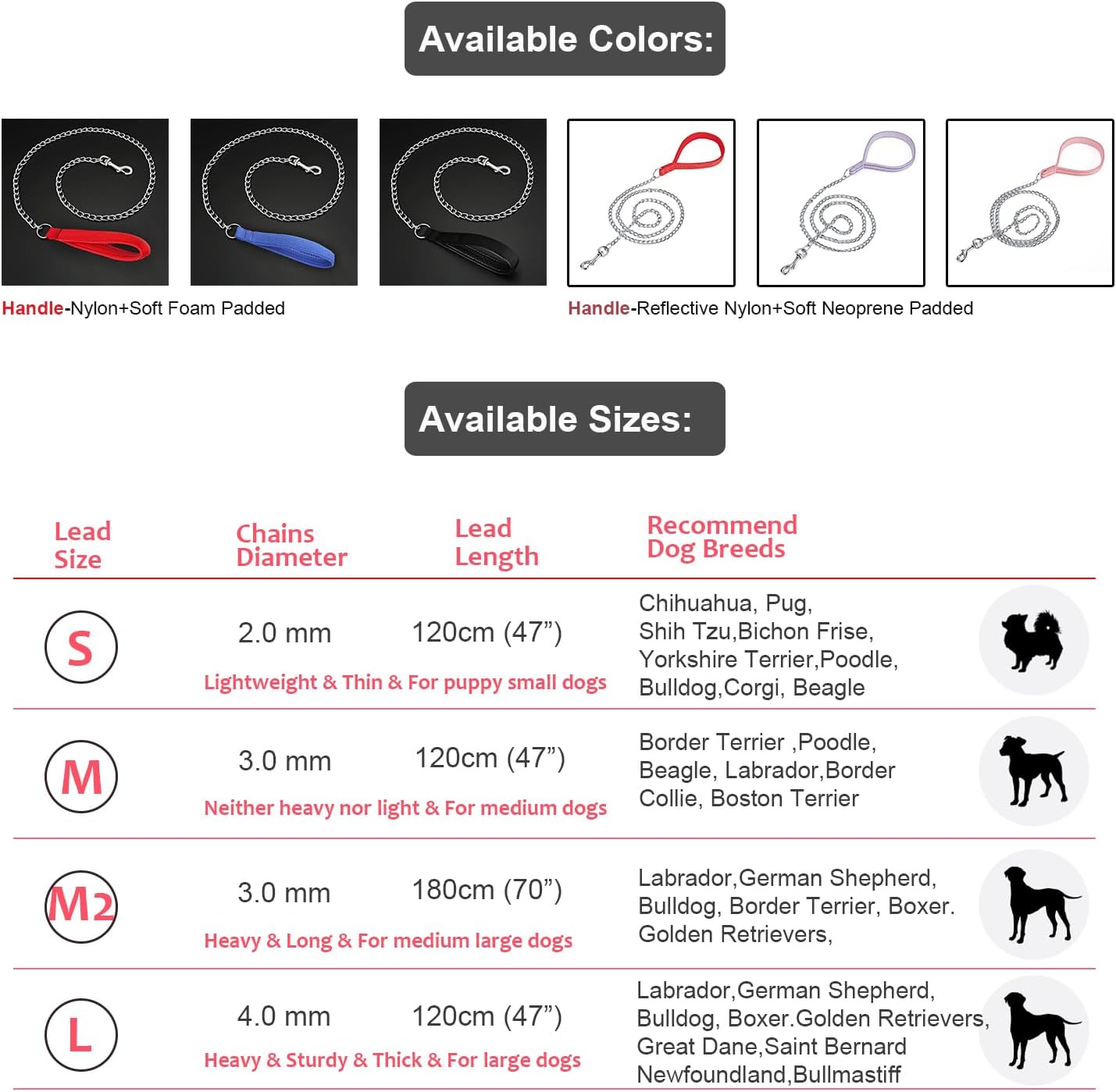 Detalle 2 de Petiry chain lead chew proof 120 cm