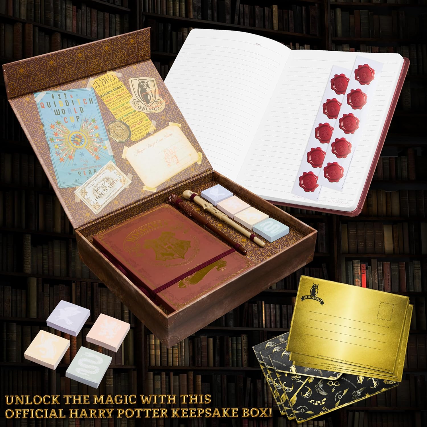 Thumbnail 2 de Harry Potter Stationery Set with Wand Pens, Notebook, Stickers, and Keepsake Box