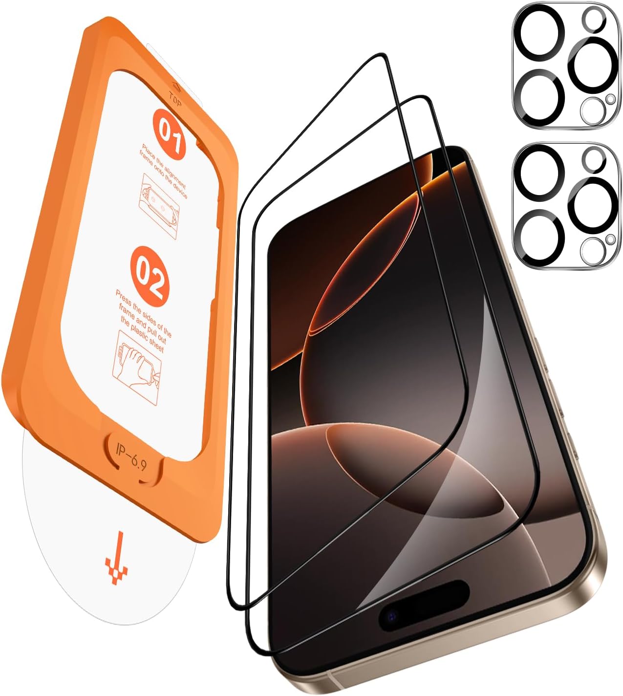 Detalle de OMOTON Panzerglas für iPhone 16 Pro Max 9H