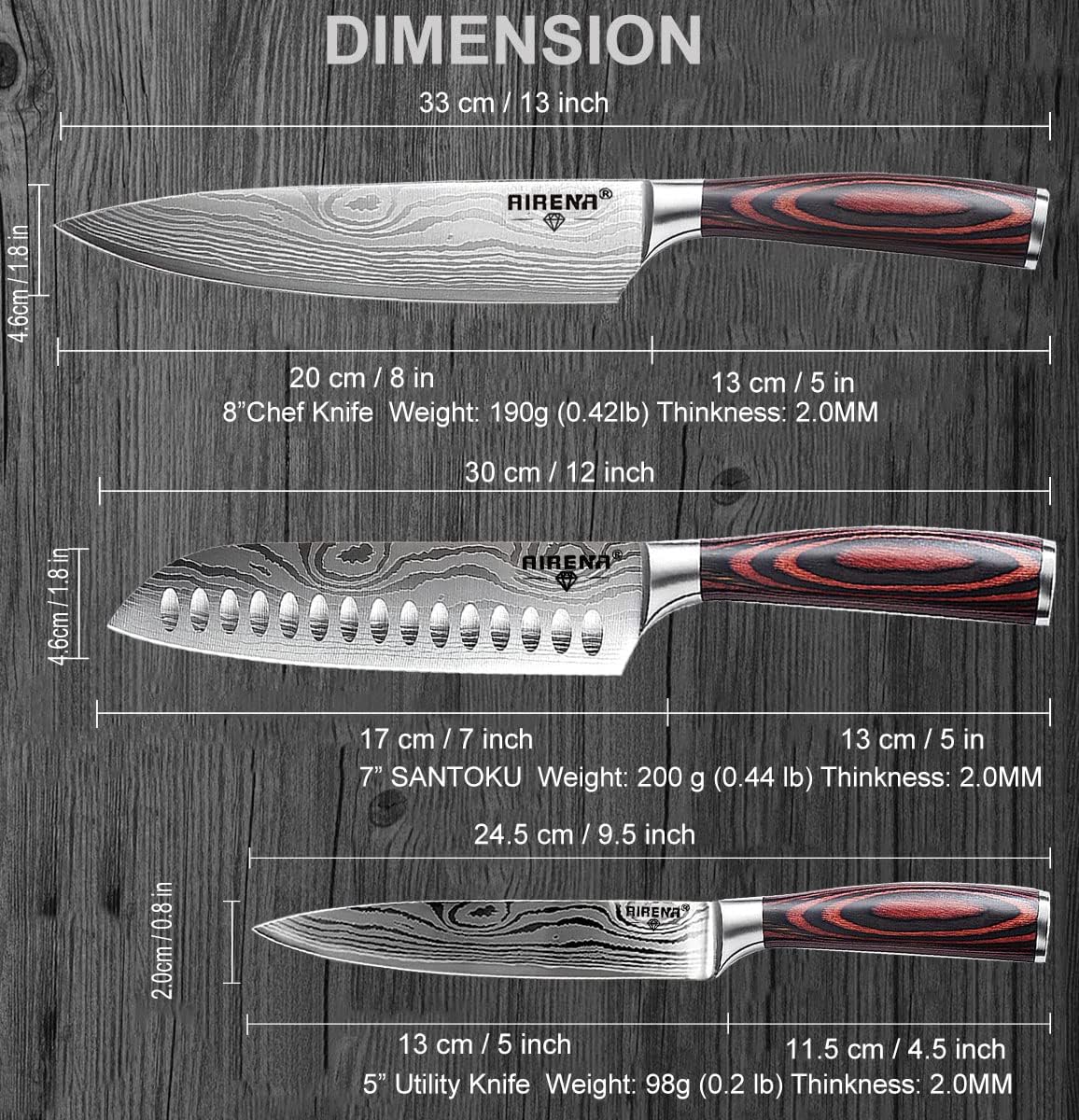 Thumbnail 5 de Juego de cuchillos de acero al carbono 🔪 - Estuche regalo