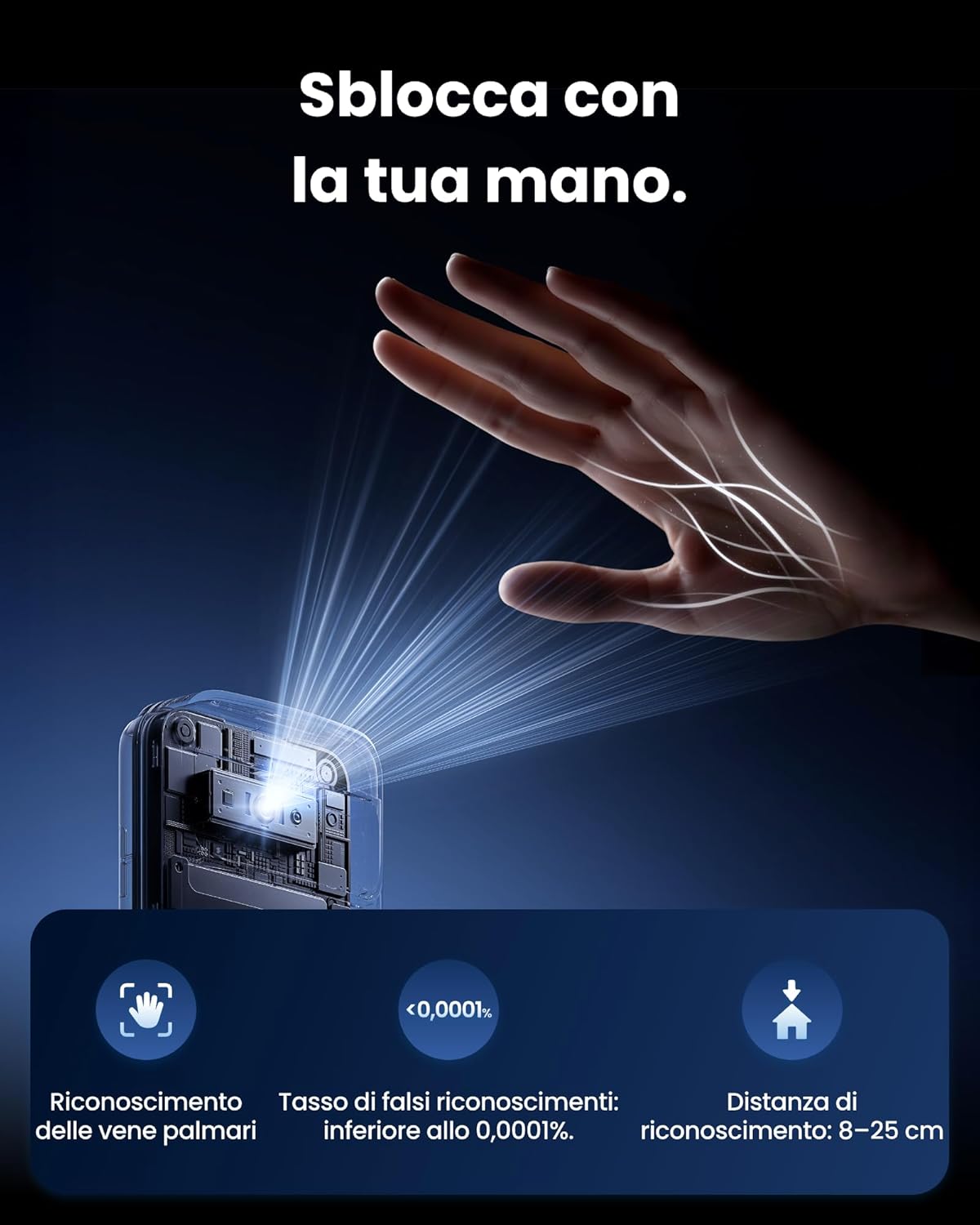 Thumbnail 3 de SwitchBot WiFi Smart Lock Ultra con Vision Pro: sblocco 3D con volto e vene palmari