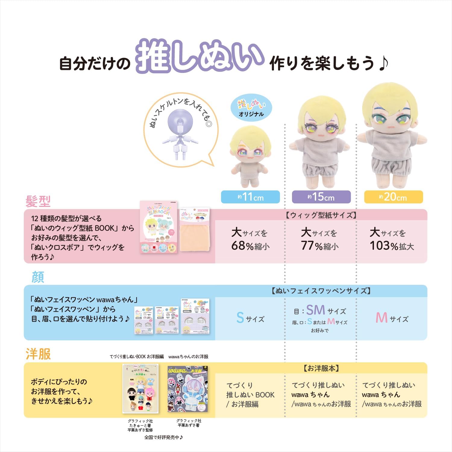 Thumbnail 6 de 清原 NUIB-06 推しぬい用テンプレート wawaちゃん15cm用 ポリプロピレン製 A3