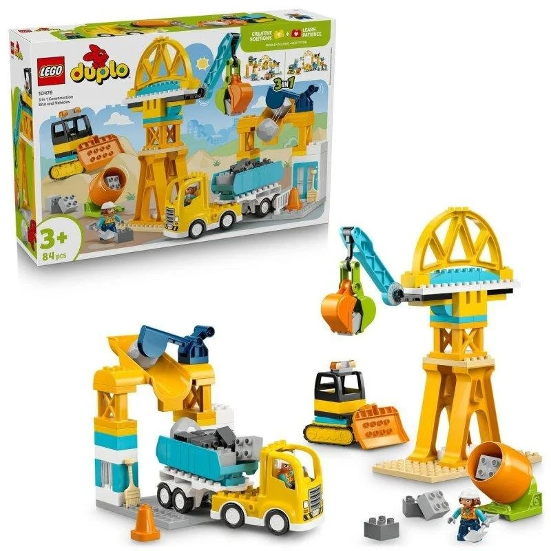 Detalle de Set LEGO Duplo 10476 Obra y Vehículos 3 en 1 (84 piezas)