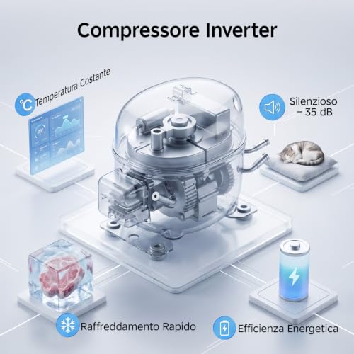 Detalle de Midea MERB345MGC46EU – Frigorifero combinato Total No Frost da 338 L