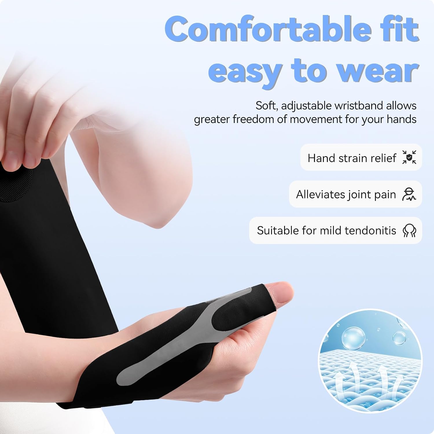 Thumbnail 3 de Goldeer 2Pcs Ergonomic Thumb Support for Arthritis – Adjustable Thumb Brace (M, Black) for Right and Left Hands