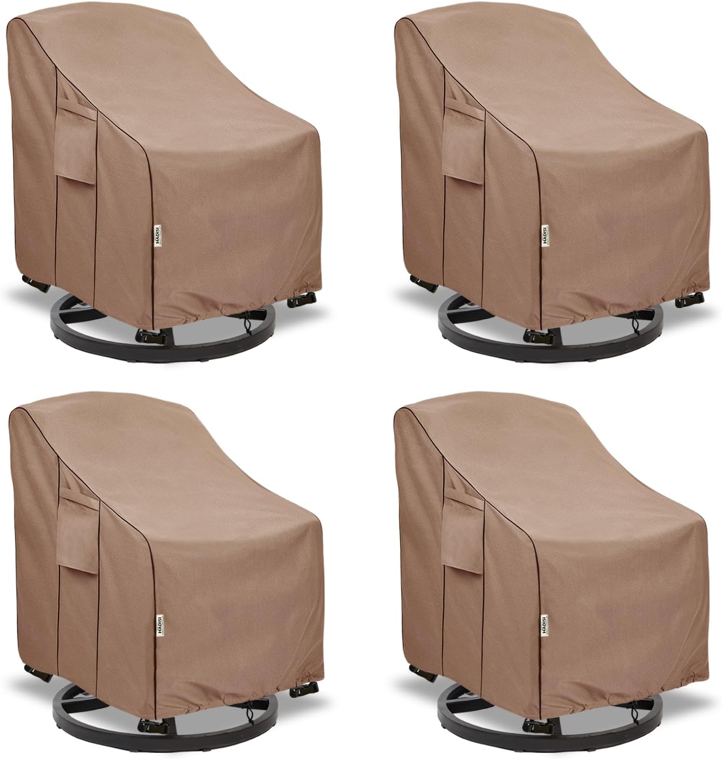 Detalle de Hadisi patio chair covers, 4-pack waterproof 600D polyester, 30"W x 34"D x 36"H