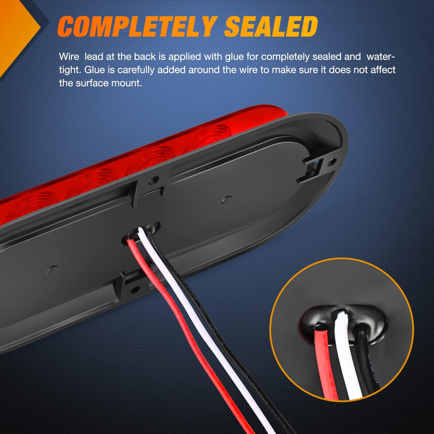 Thumbnail 4 de Nilight 6 Inch Oval Red LED Trailer Tail Light