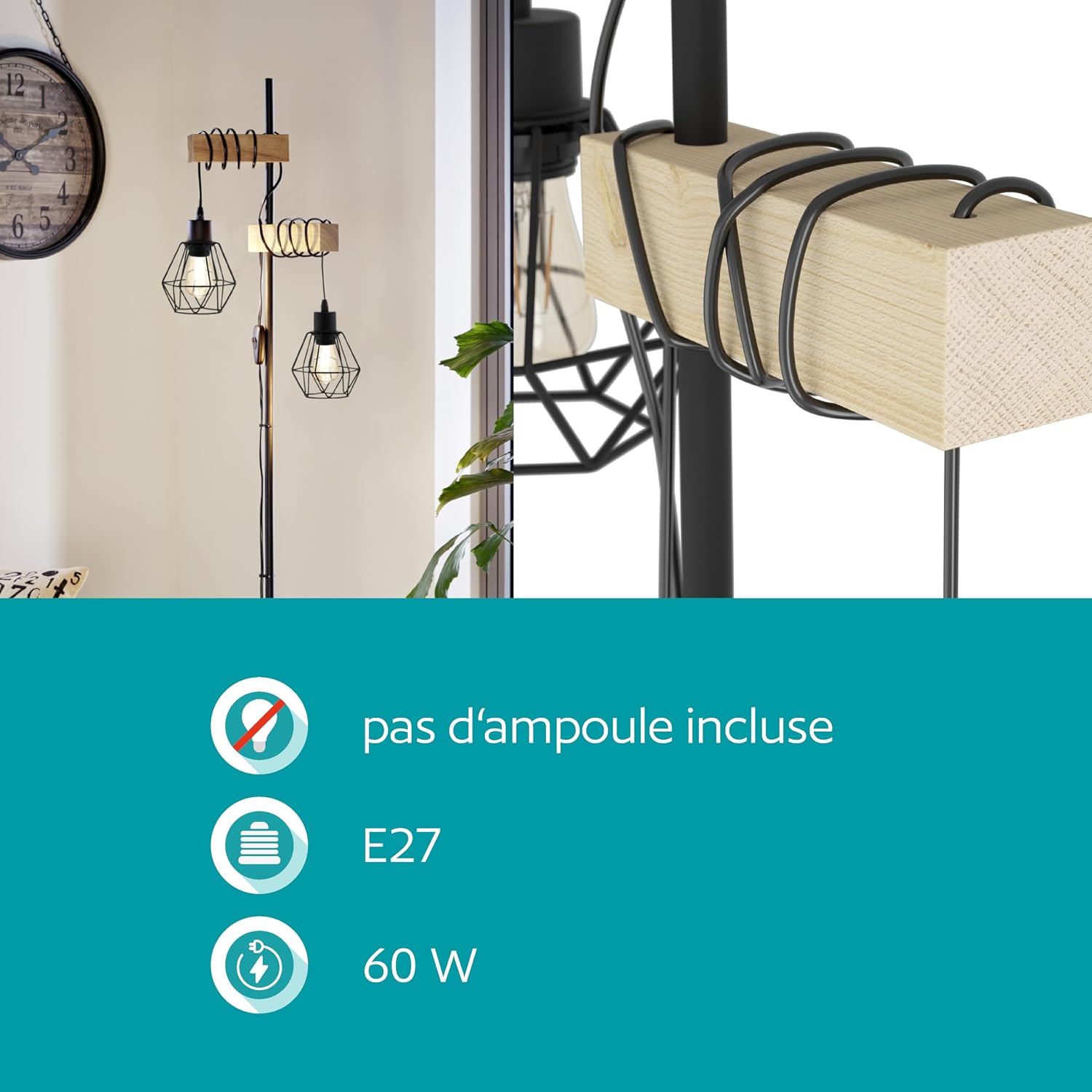 Thumbnail 3 de Eglo Townshend 5 lampadaire 166,5 cm