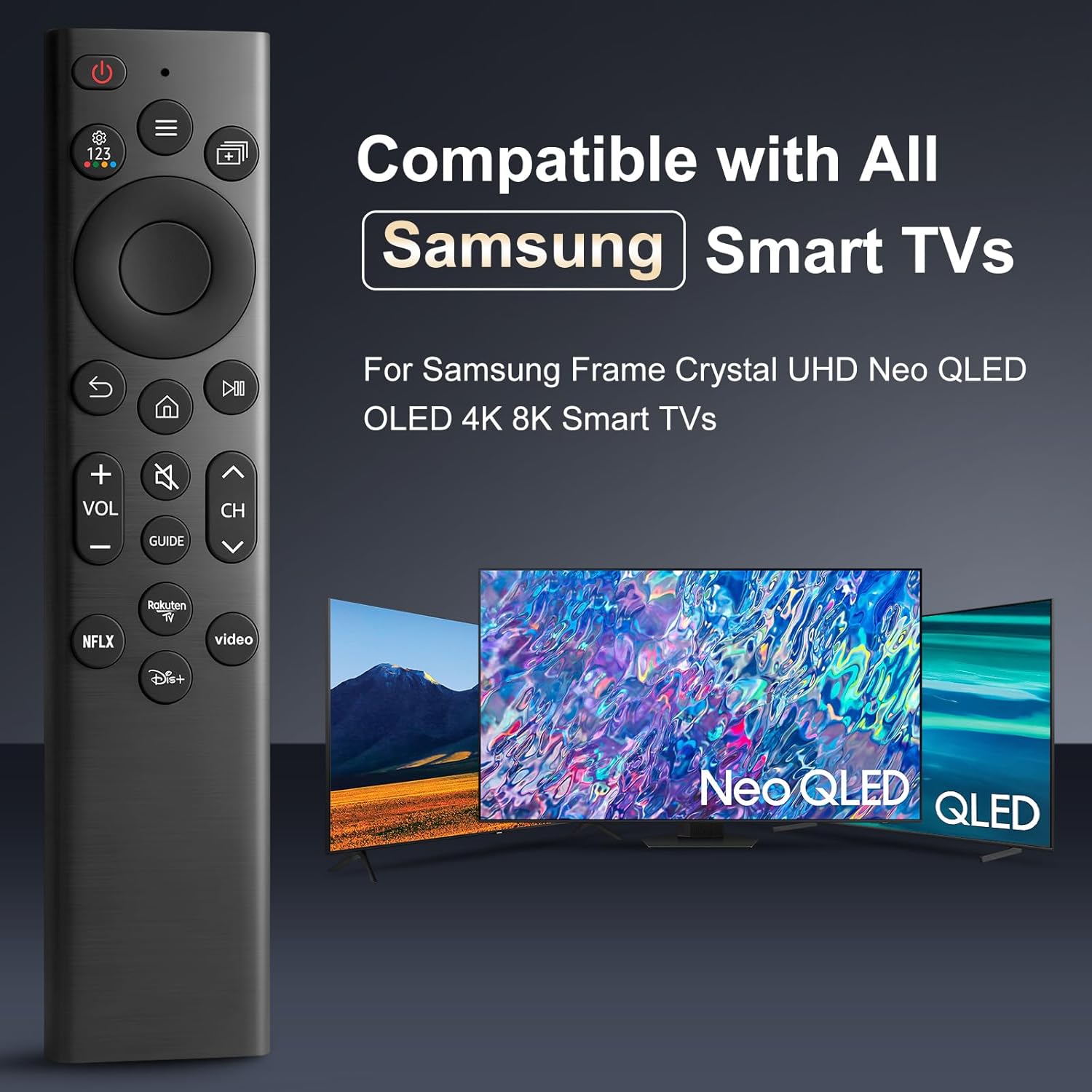 Detalle de (Pack of 2) Universal Remote Controls for Samsung Smart TVs with Netflix shortcut buttons (EWO)