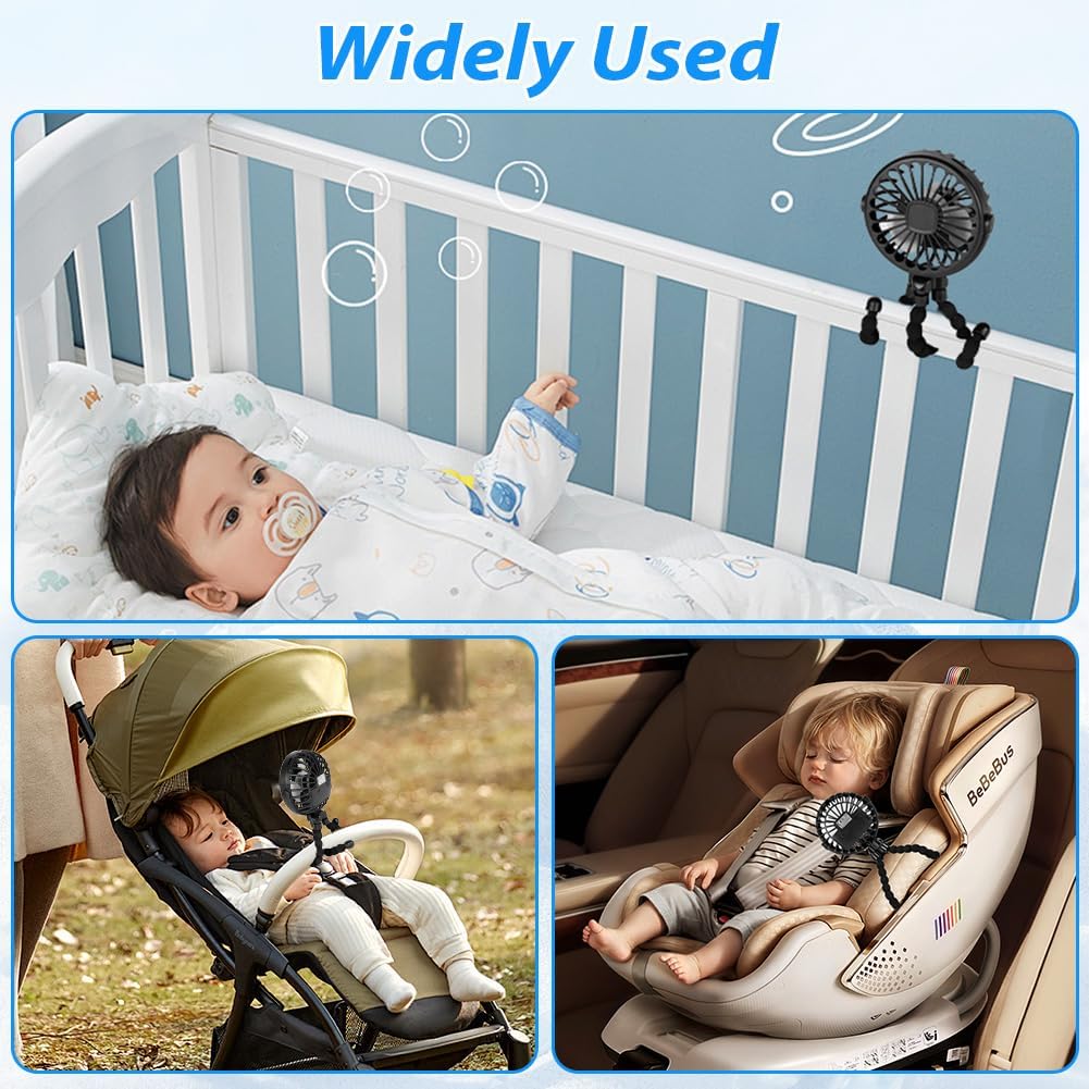 Thumbnail 6 de Vicloon 5749989 kinderwagenventilator met flexibel statief, ledlicht en 3 snelheden