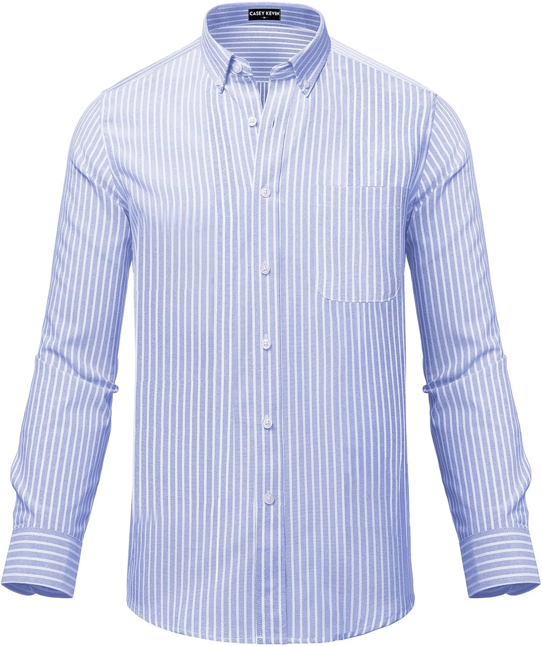 Thumbnail 5 de Mauro Kane men’s long-sleeve oxford shirt with pocket – 100% cotton non-iron striped button-down