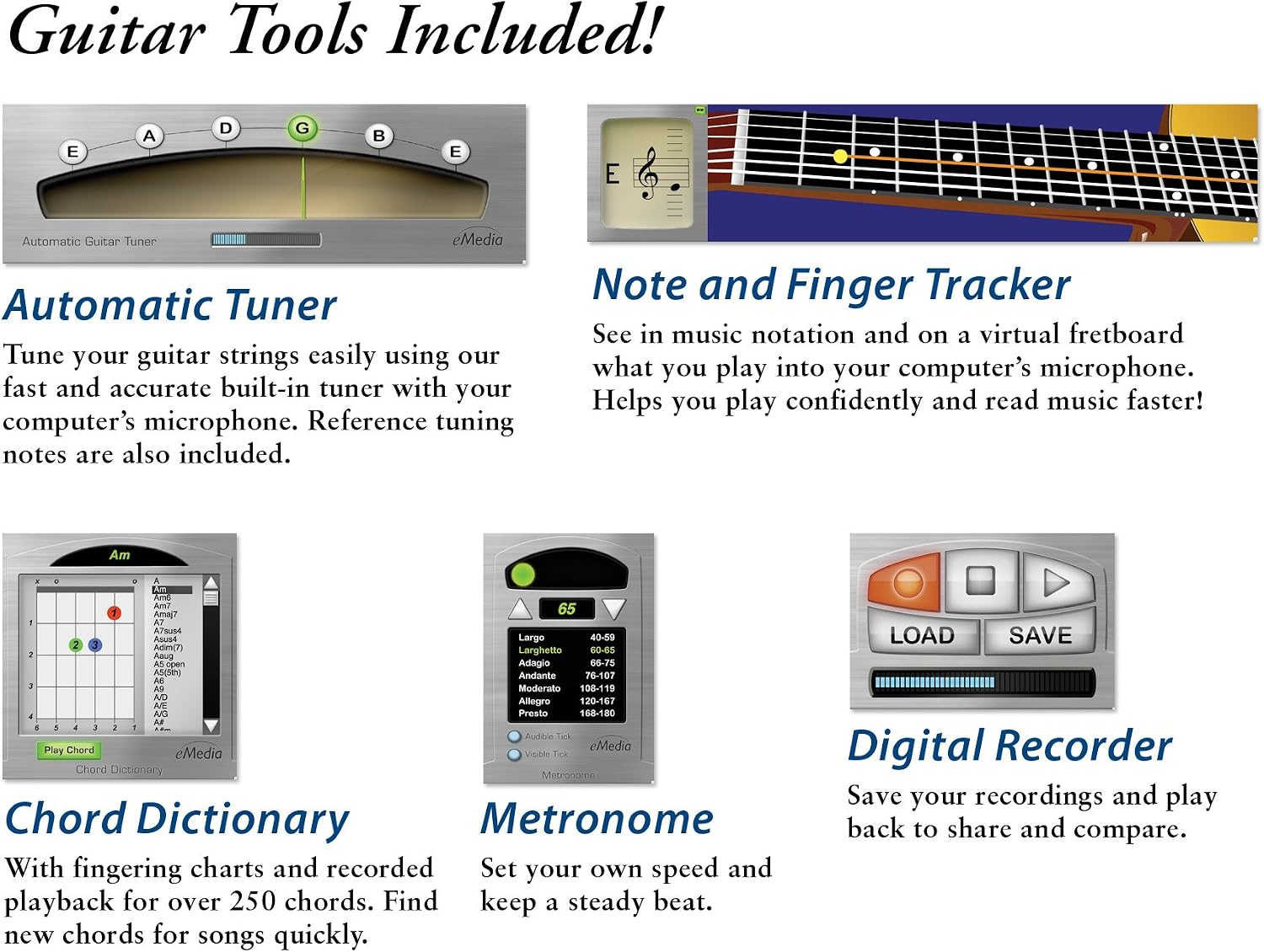 Thumbnail 5 de eMedia Guitar Method v6 [PC Download] — Learn at Home
