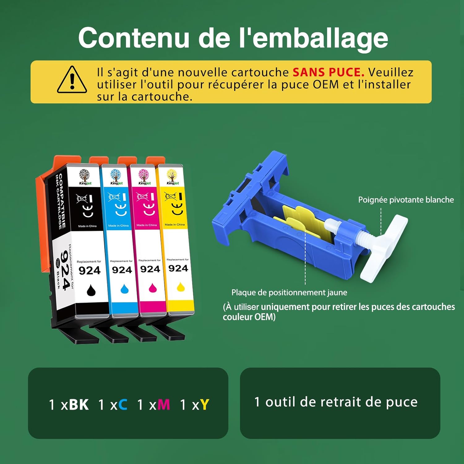 Thumbnail 1 de KINGJET 924 Cartouches compatibles pour imprimante 🖨️