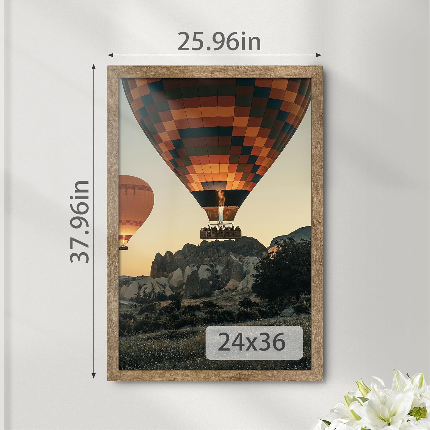 Detalle de Fisnish 24x36 Poster Frame Natural Woodgrain Brown