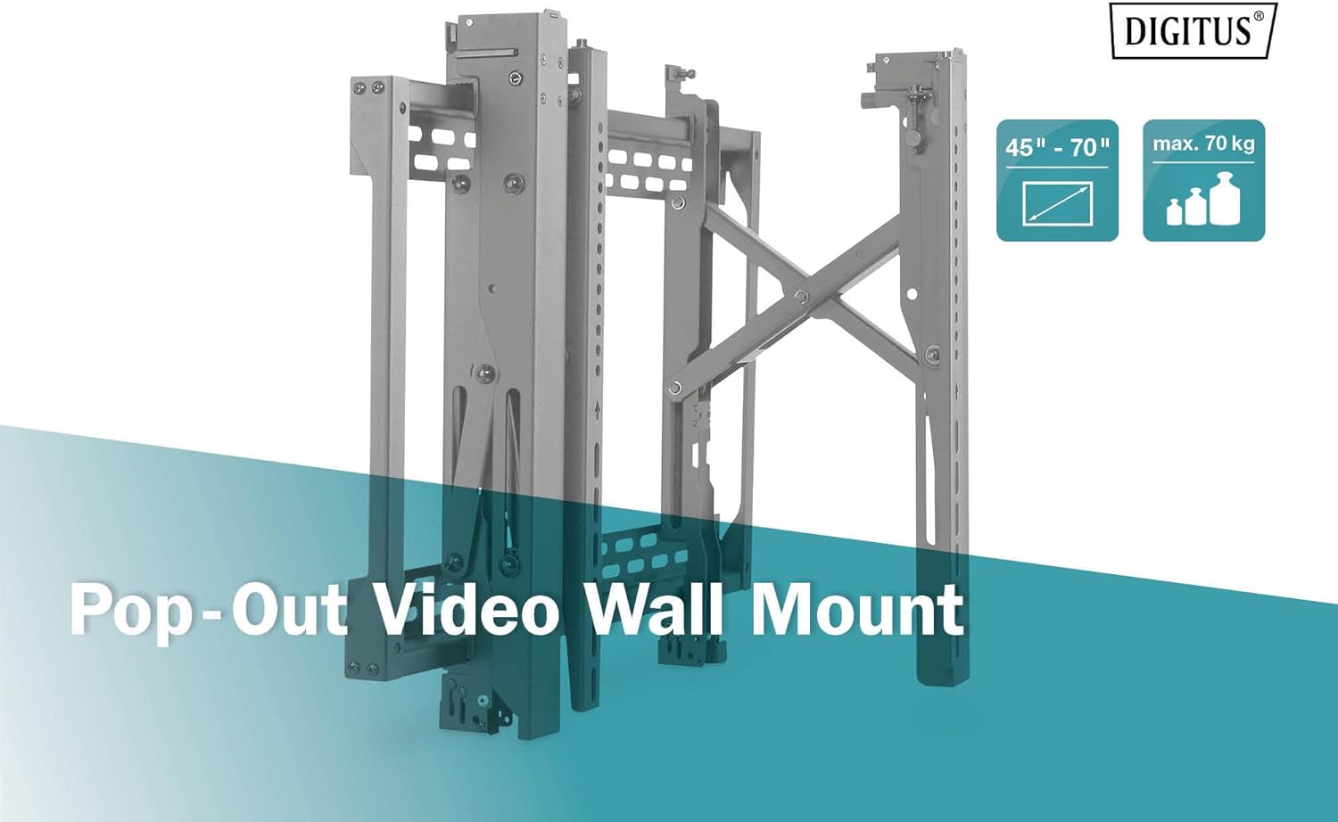 Thumbnail 3 de DIGITUS Pop-Out Video Wall Monitorhalterung für 45–70" (Video/Analog) – Pop-Out mit Sicherheits-Lock
