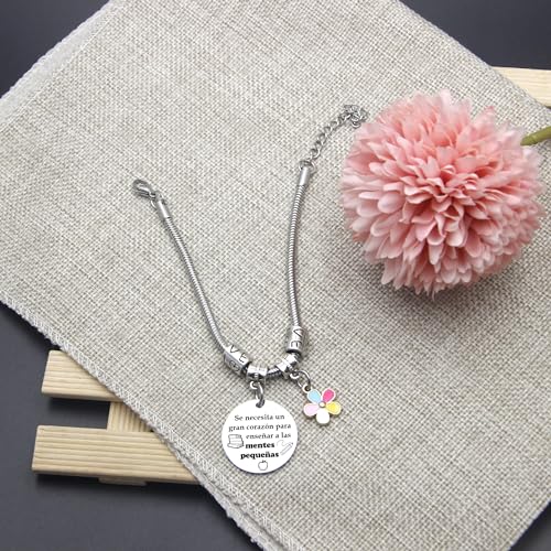Detalle de POIUYTRE Pulsera para Profesoras – Regalo grabado y personalizado para maestro/a
