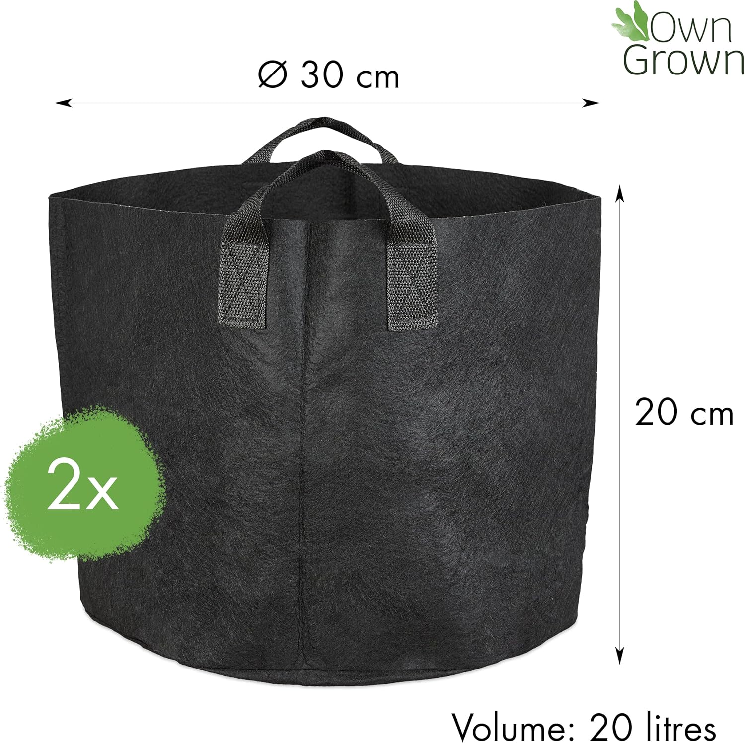 Detalle de OwnGrown Set Maceteros 20L para Patatas 🌱 Bolsa de Jardín Exterior